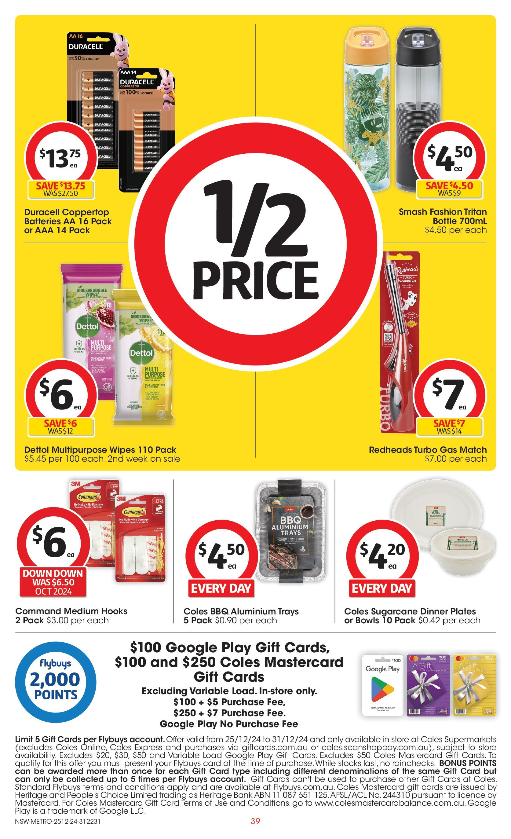 ﻿﻿Coles catalogue valid from 24/12/2024 > Online Australia | Page: 39 | Products: Dinner plates, Batteries, Multipurpose