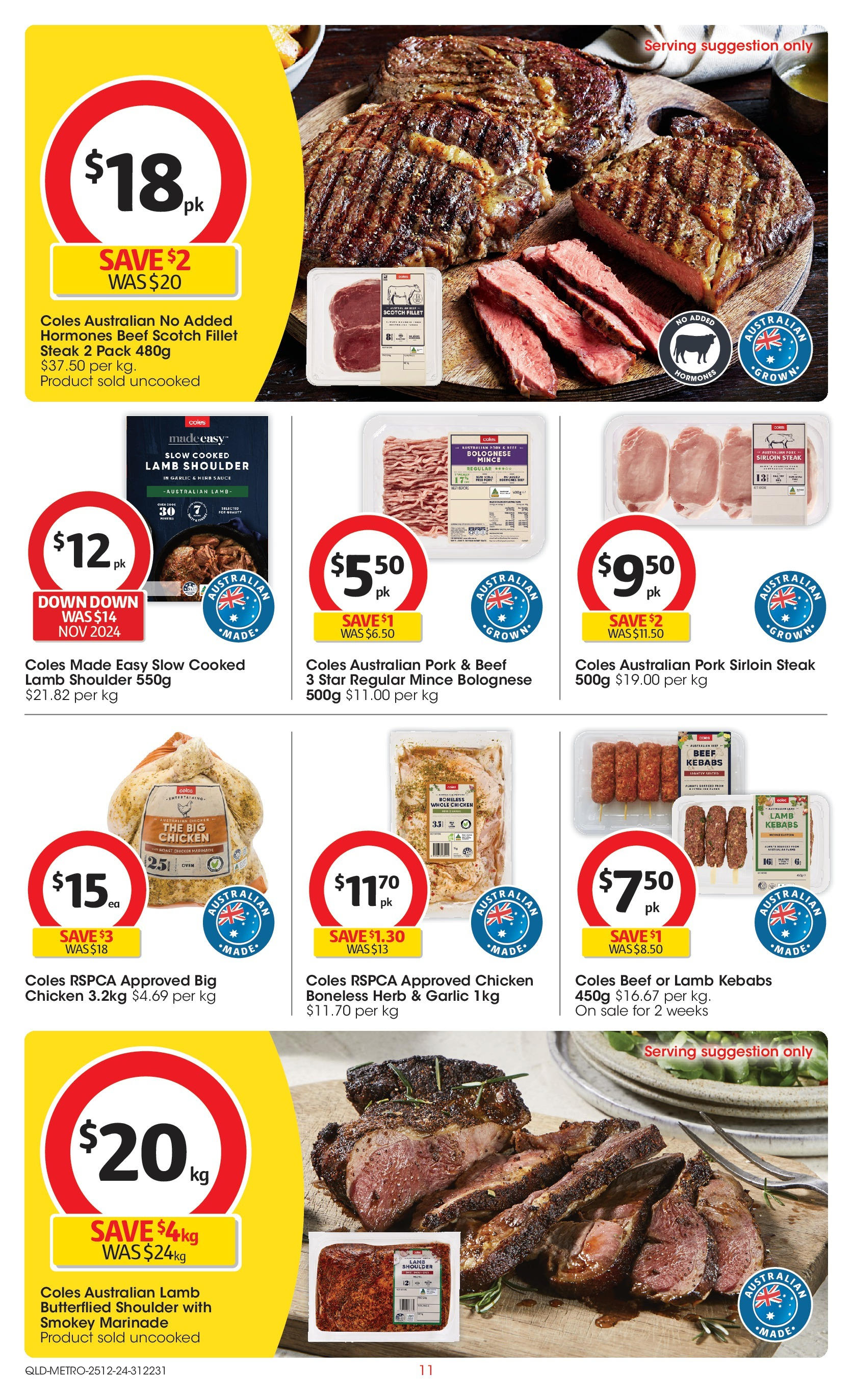 ﻿﻿Coles catalogue valid from 25/12/2024 > Online Australia | Page: 11 | Products: Pork, Beef, Sauce, Scotch