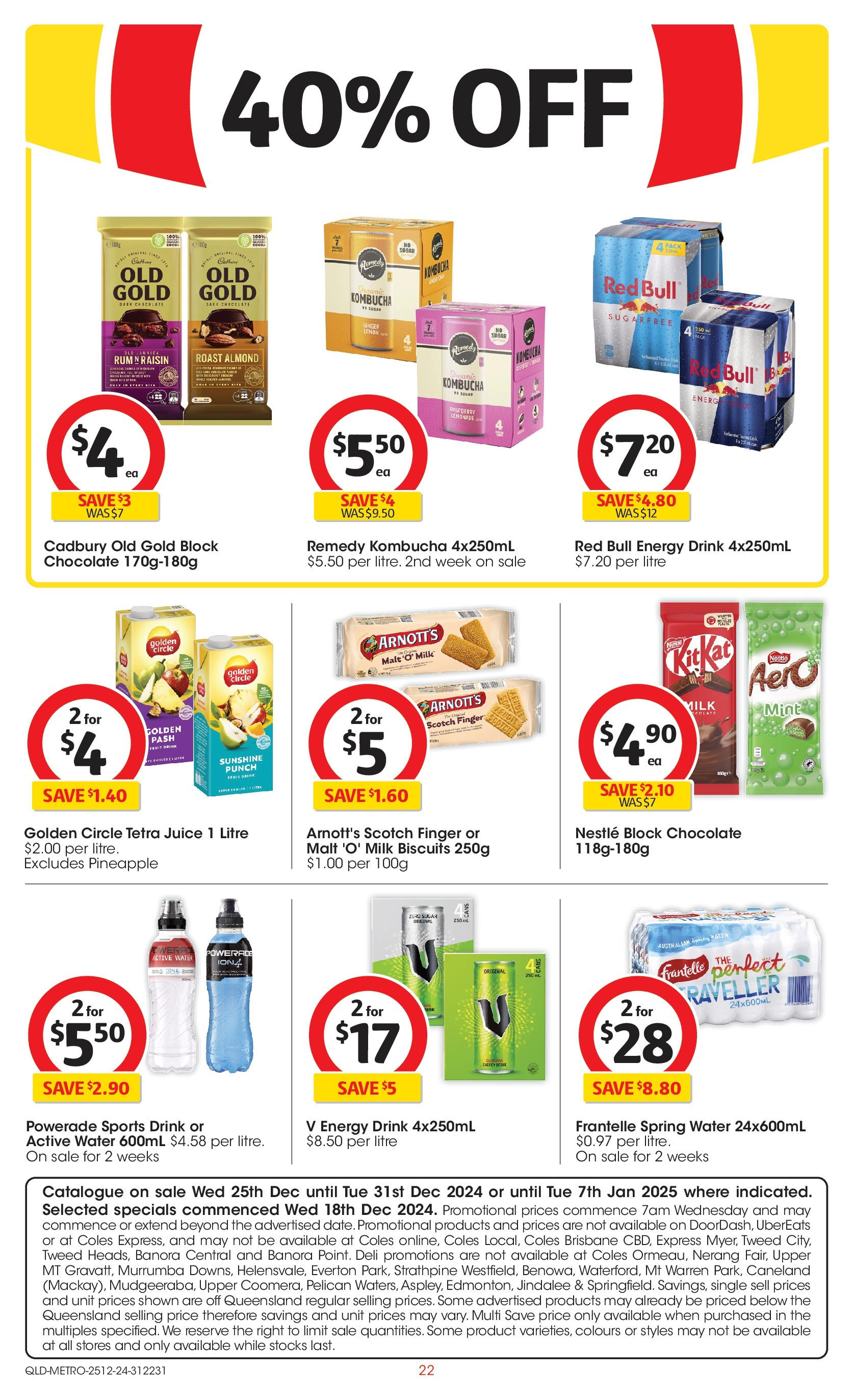 ﻿﻿Coles catalogue valid from 25/12/2024 > Online Australia | Page: 22 | Products: Milk, Energy drink, Ginger, Pineapple