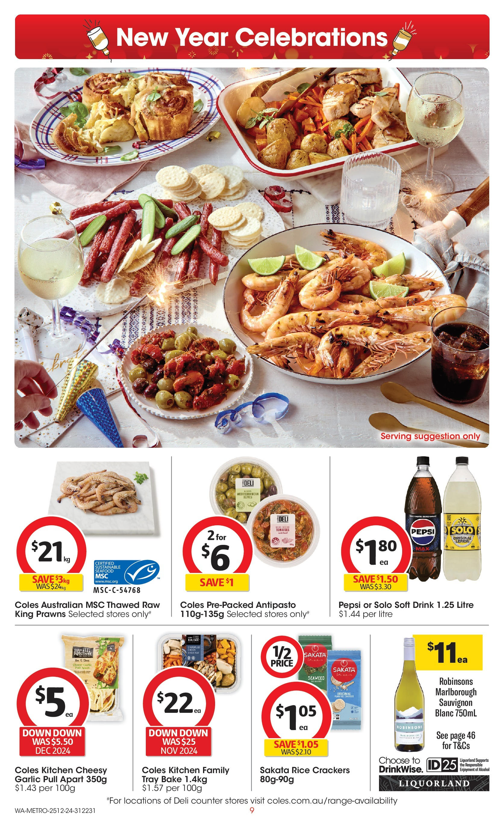 ﻿﻿Coles catalogue valid from 25/12/2024 > Online Australia | Page: 9 | Products: Crackers, Rice, Seafood, Garlic