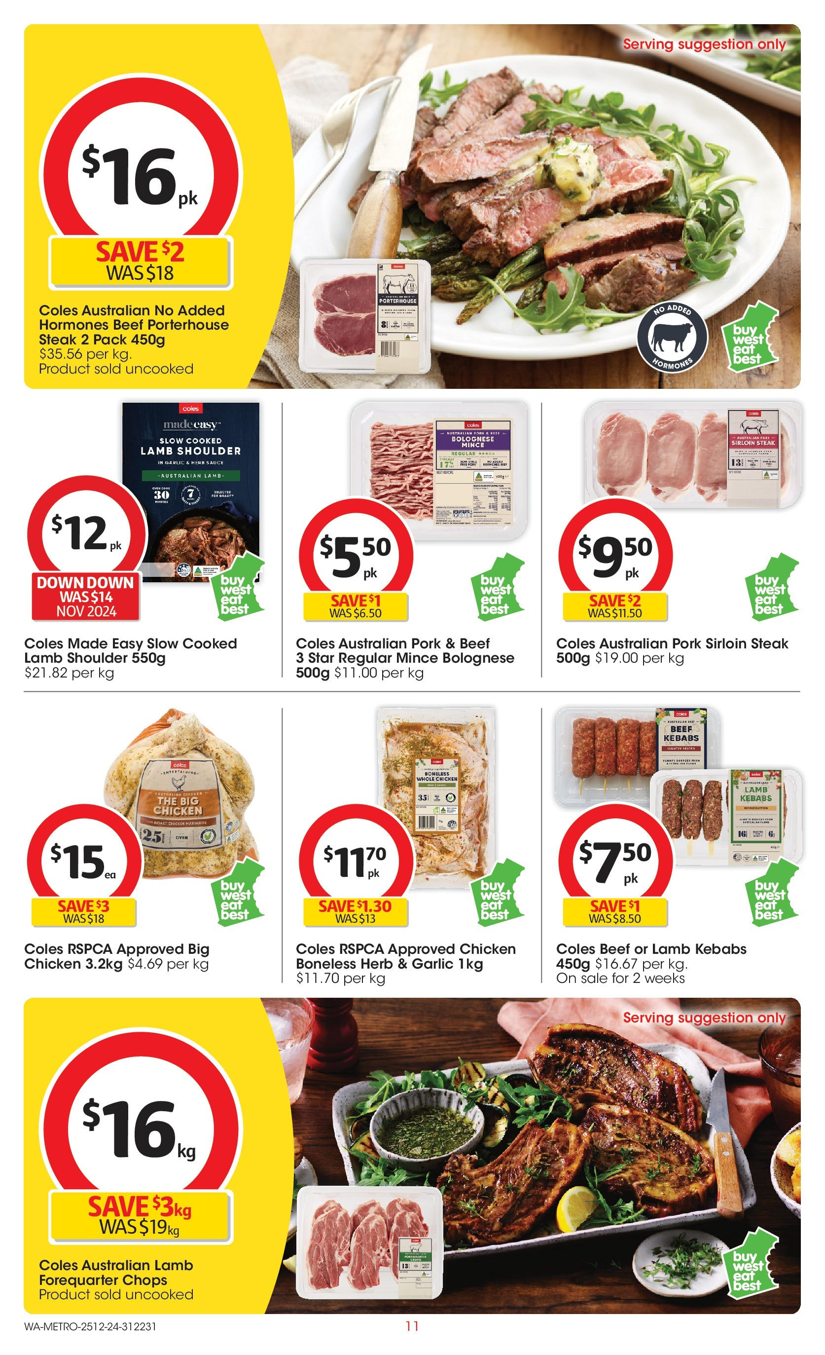 ﻿﻿Coles catalogue valid from 25/12/2024 > Online Australia | Page: 11 | Products: Pork, Beef, Sauce, Garlic