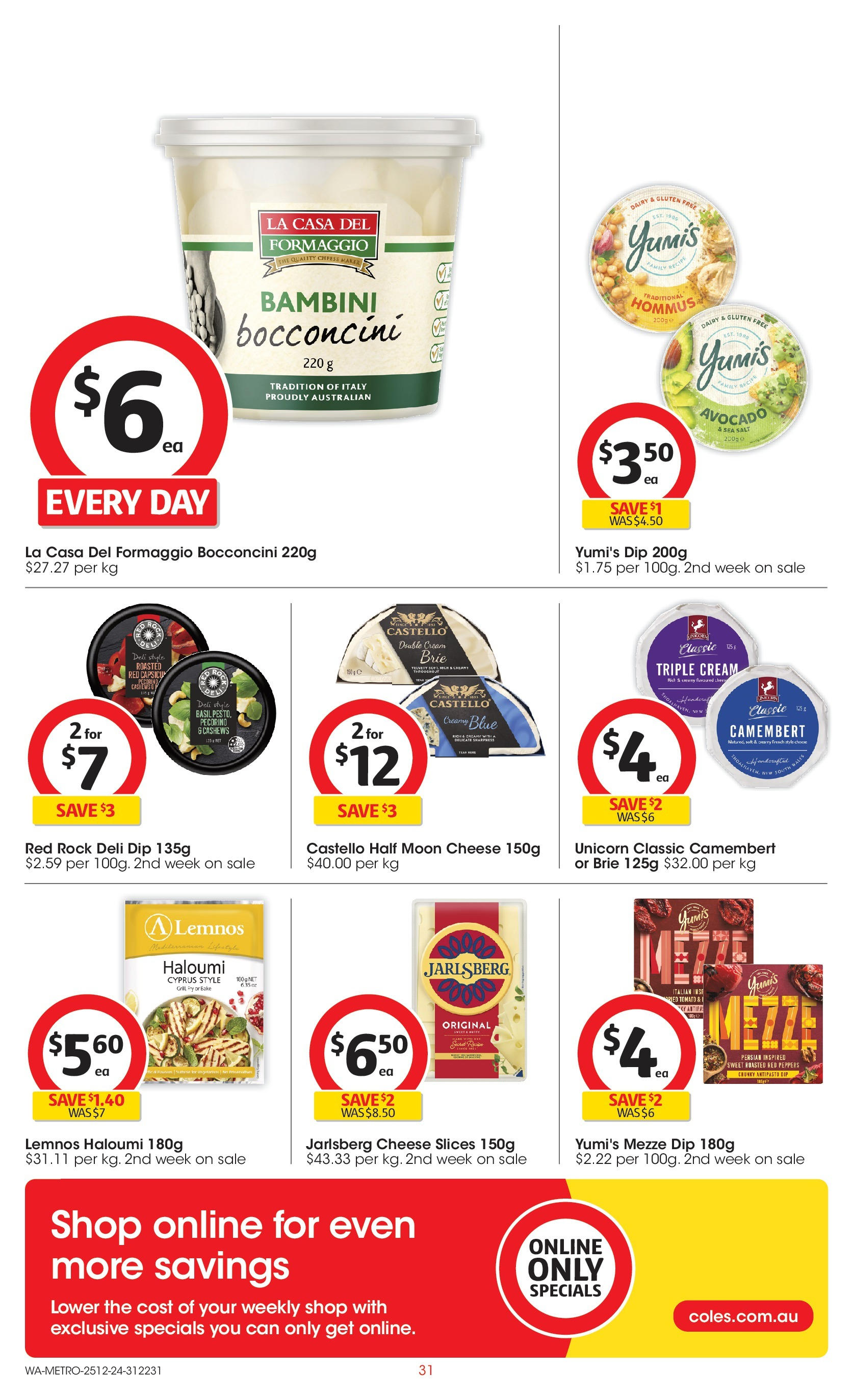 ﻿﻿Coles catalogue valid from 25/12/2024 > Online Australia | Page: 31 | Products: Dairy, Cheese, Avocado, Salt