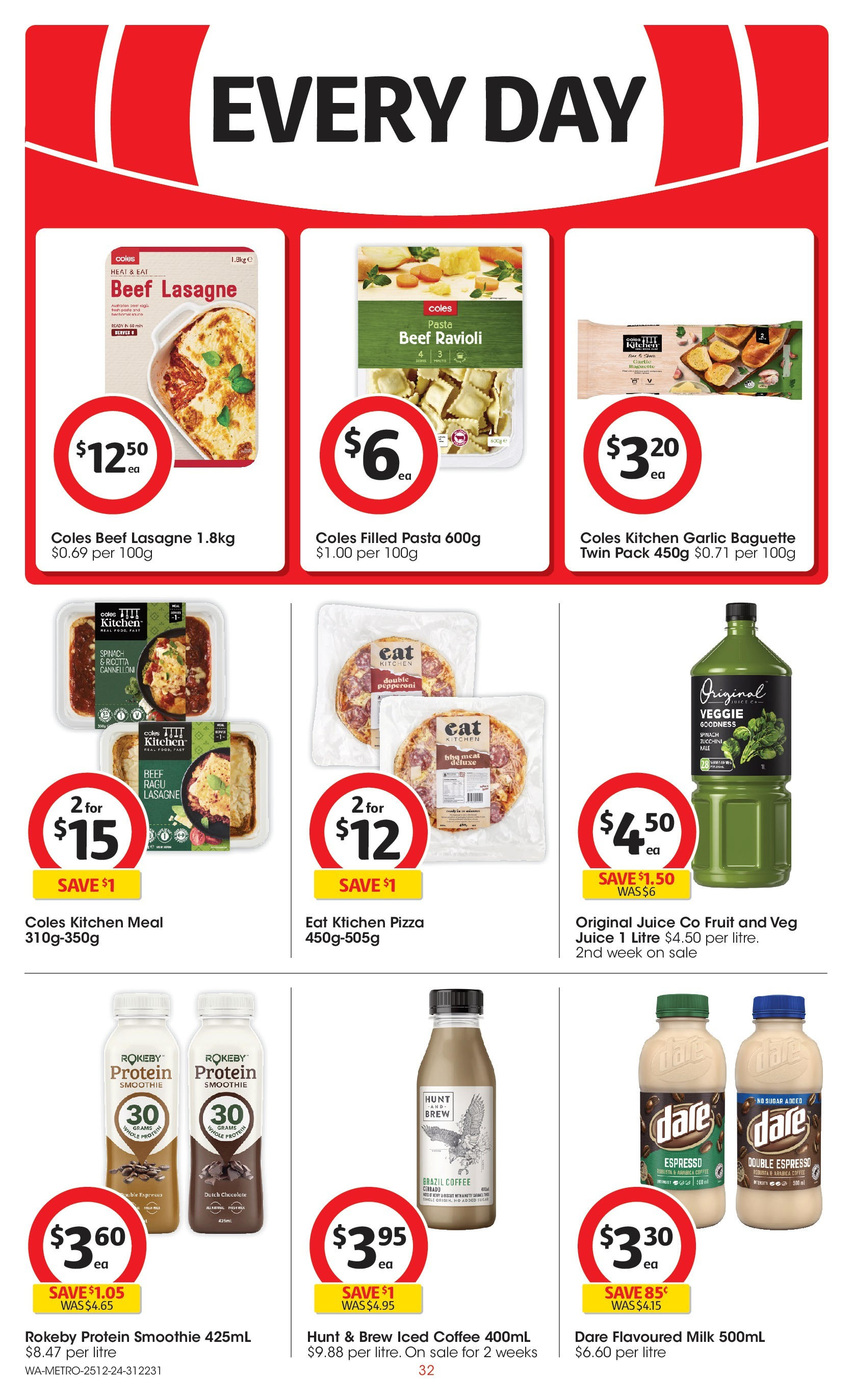 ﻿﻿Coles catalogue valid from 25/12/2024 > Online Australia | Page: 32 | Products: Pizza, Meat, Garlic, Zucchini