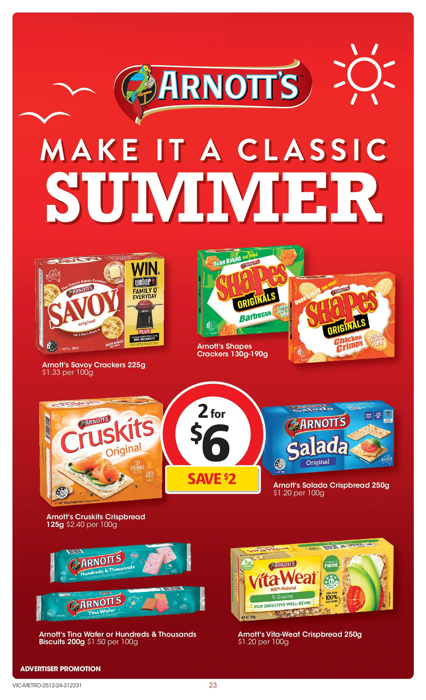 ﻿﻿Coles catalogue valid from 24/12/2024 > Online Australia | Page: 23 | Products: Crackers, Chicken, Biscuits, Salad