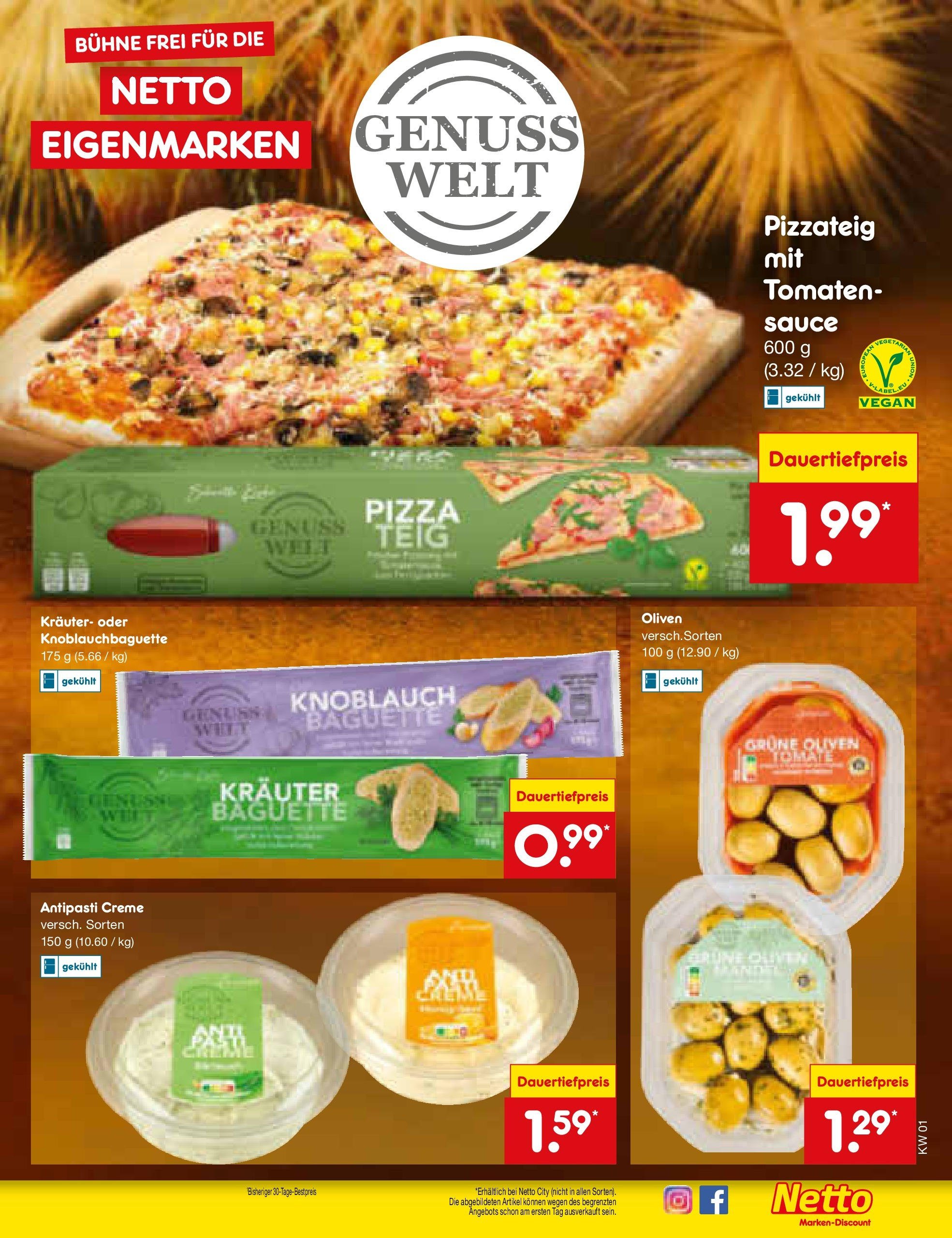 Netto Marken-Discount - Berlin, Corinthstraße 32 (ab 30.12.2024) » Angebote | Seite: 13 | Produkte: Tomaten, Creme, Knoblauch, Pizza