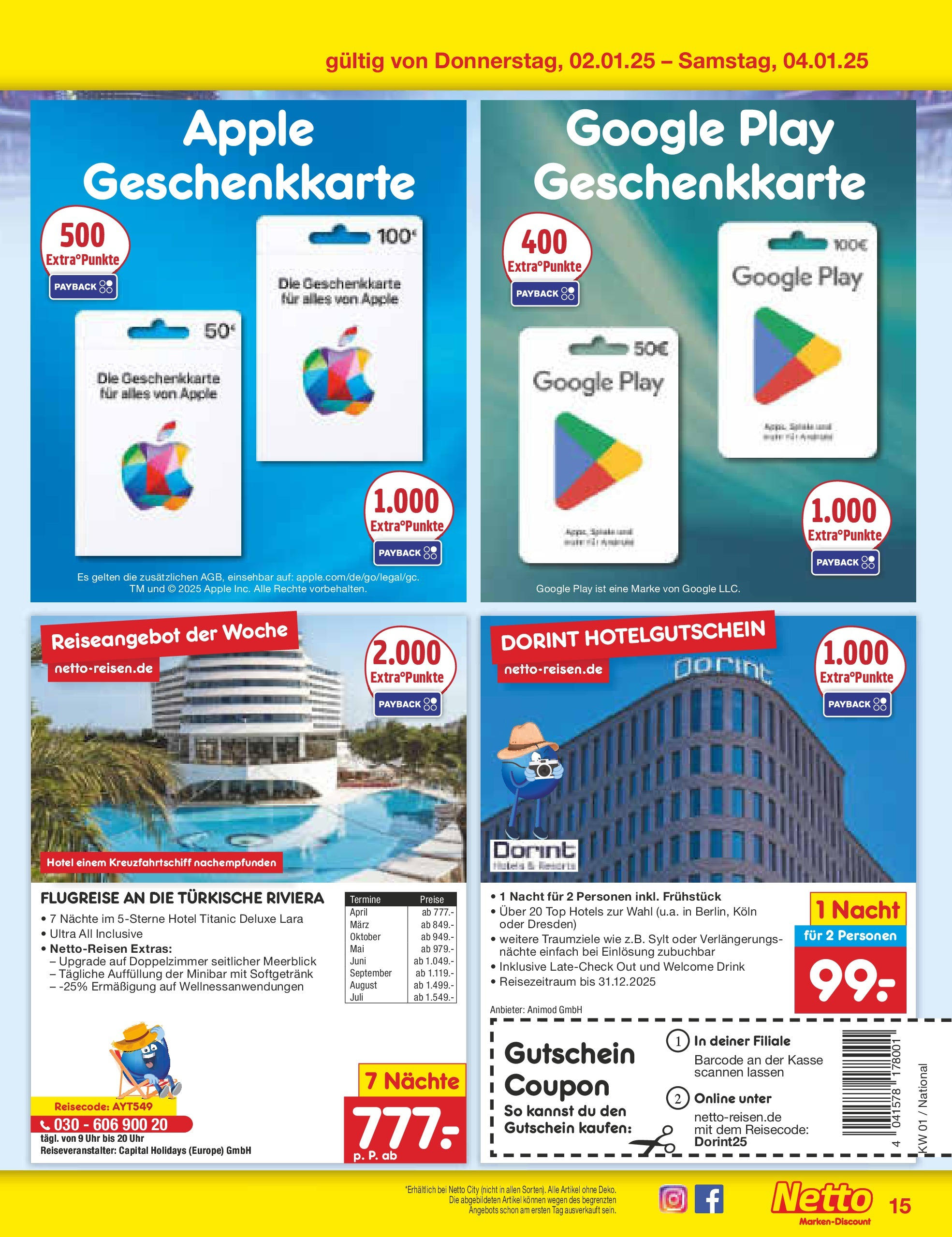 Netto Marken-Discount - Berlin, Corinthstraße 32 (ab 30.12.2024) » Angebote | Seite: 55 | Produkte: Top, Apple, Uhr