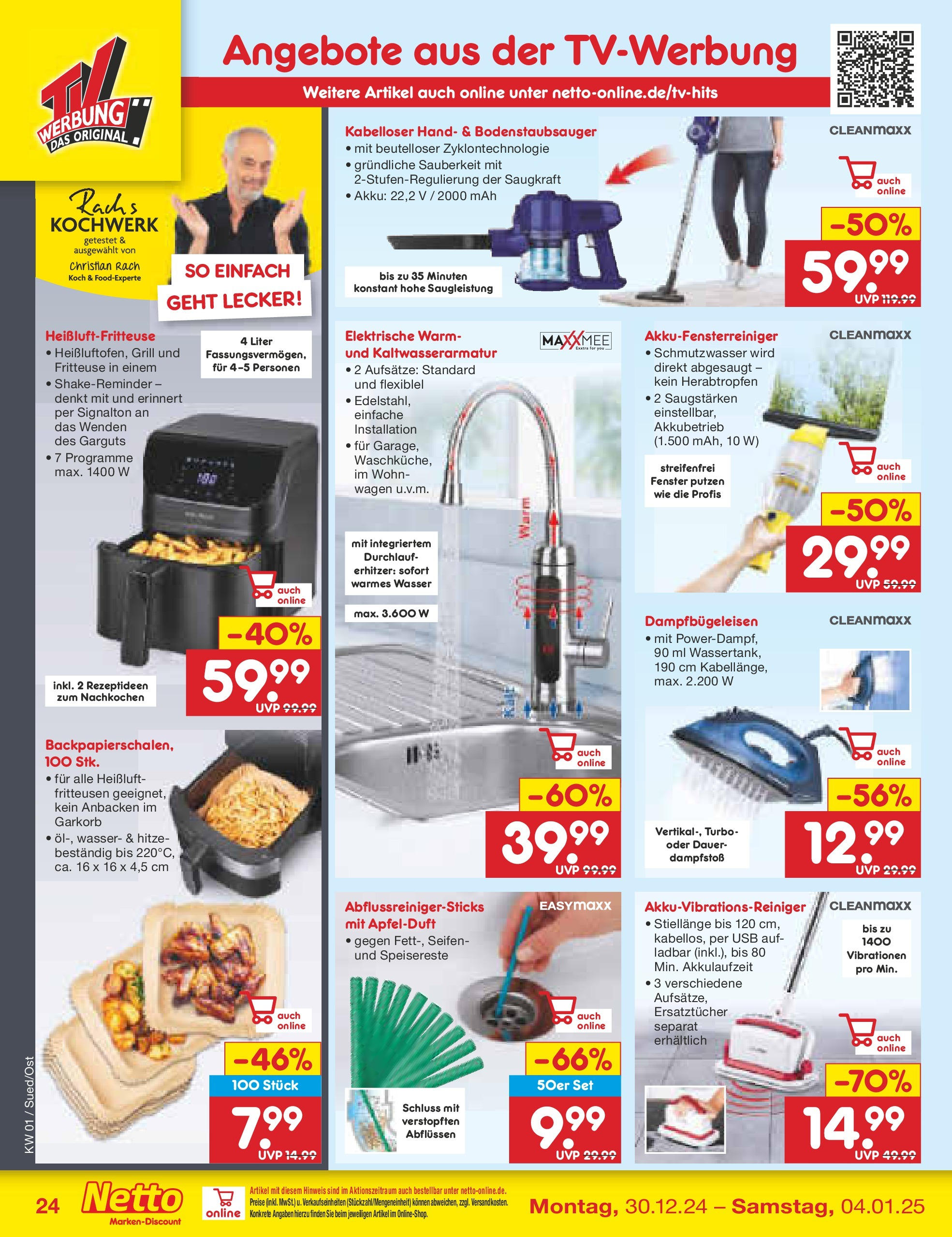 Netto Marken-Discount - Berlin, Corinthstraße 32 (ab 30.12.2024) » Angebote | Seite: 35 | Produkte: USB, Grill, Wasser, Fritteuse