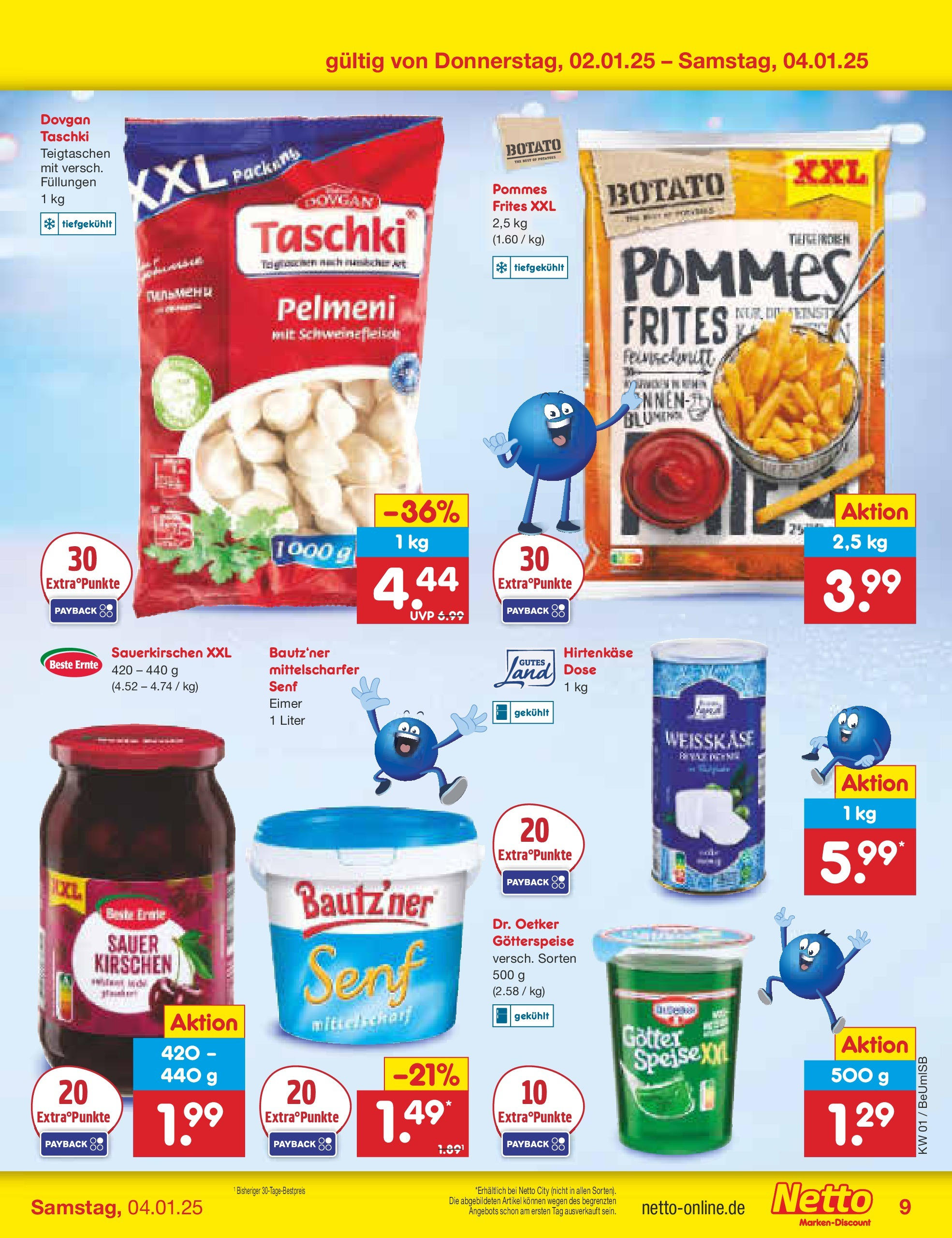 Netto Marken-Discount - Berlin, Corinthstraße 32 (ab 30.12.2024) » Angebote | Seite: 44 | Produkte: Pommes, Kirschen, Schweinefleisch