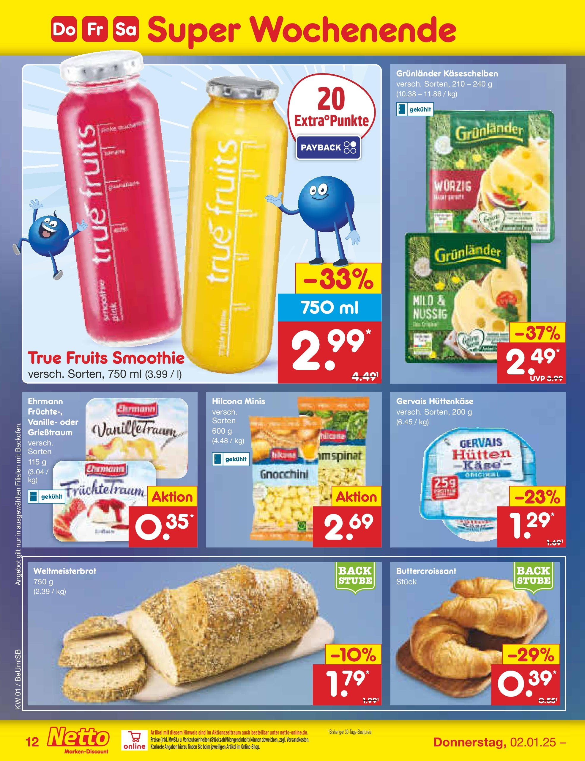 Netto Marken-Discount - Berlin, Corinthstraße 32 (ab 30.12.2024) » Angebote | Seite: 48 | Produkte: Käse, Grunlander, Hüttenkäse