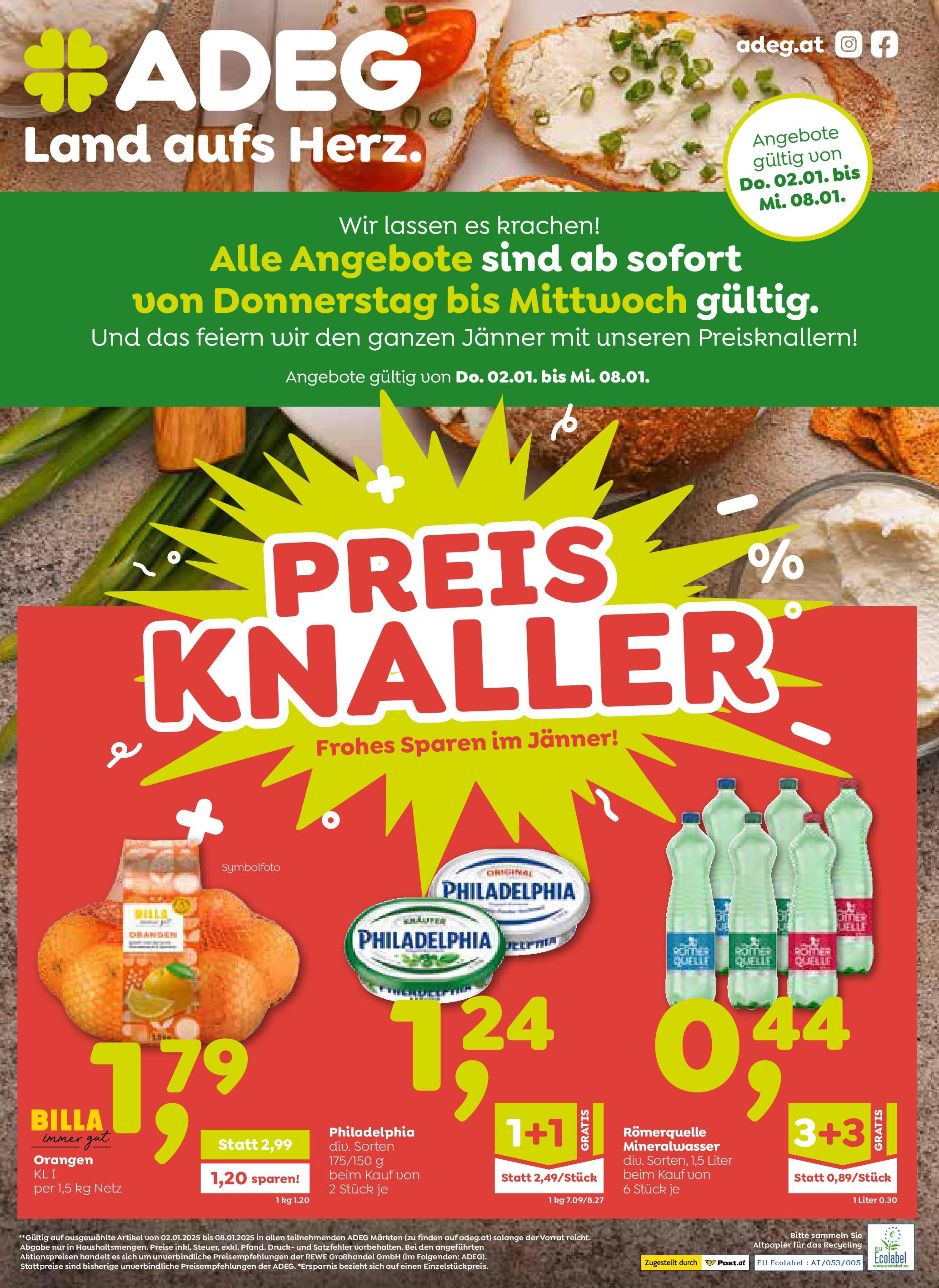 ADEG Angebote von 02.01.2025 - Aktuelle Angebote | Seite: 1 | Produkte: Orangen