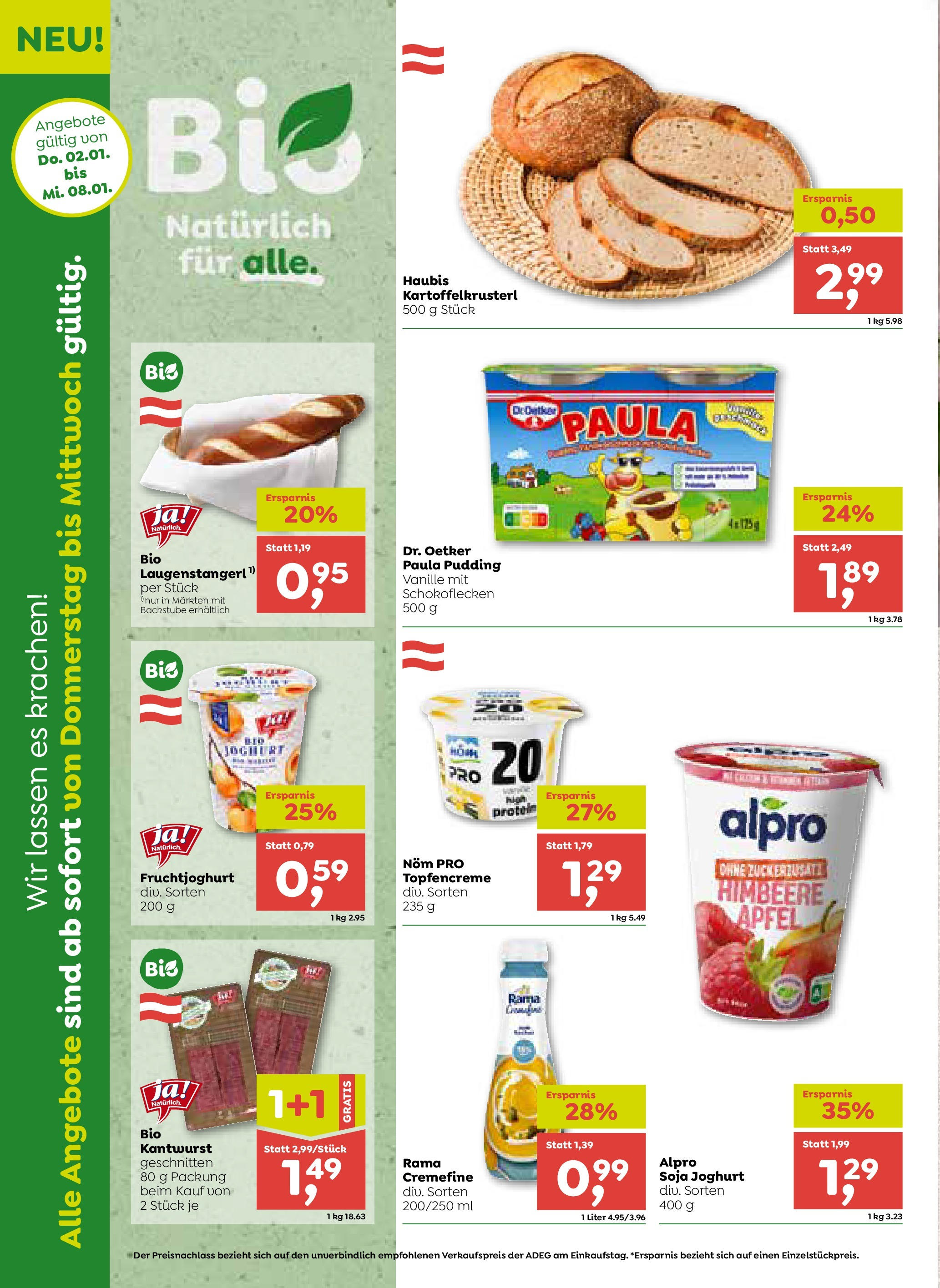 ADEG Angebote von 02.01.2025 - Aktuelle Angebote | Seite: 6 | Produkte: Himbeere, Joghurt, Äpfel