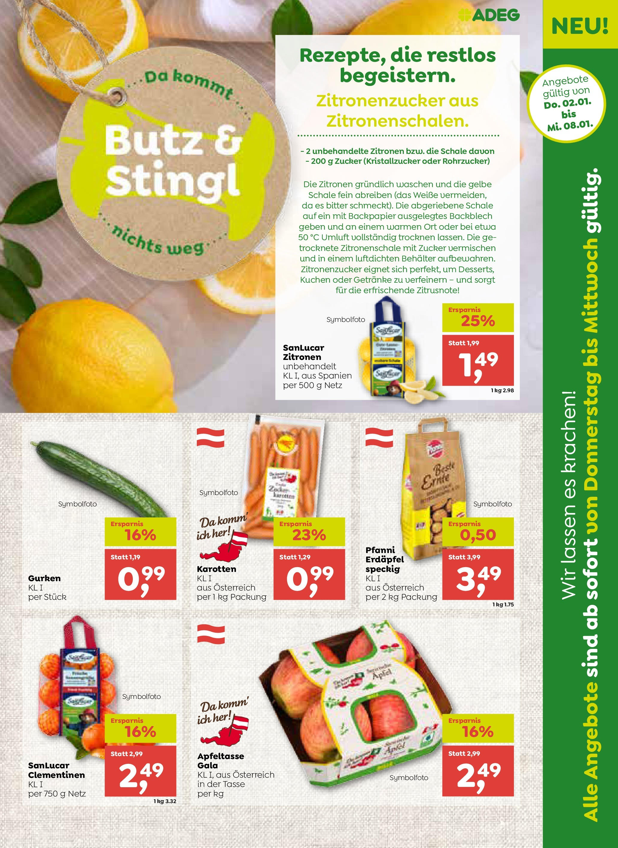 ADEG Angebote von 02.01.2025 - Aktuelle Angebote | Seite: 7 | Produkte: Gurken, Zucker, Äpfel