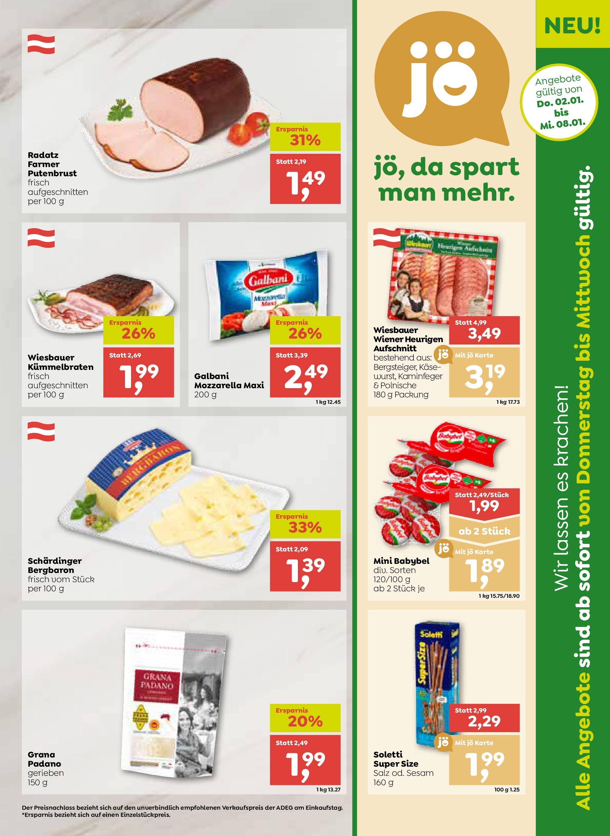 ADEG Angebote von 02.01.2025 - Aktuelle Angebote | Seite: 9 | Produkte: Salz, Käse