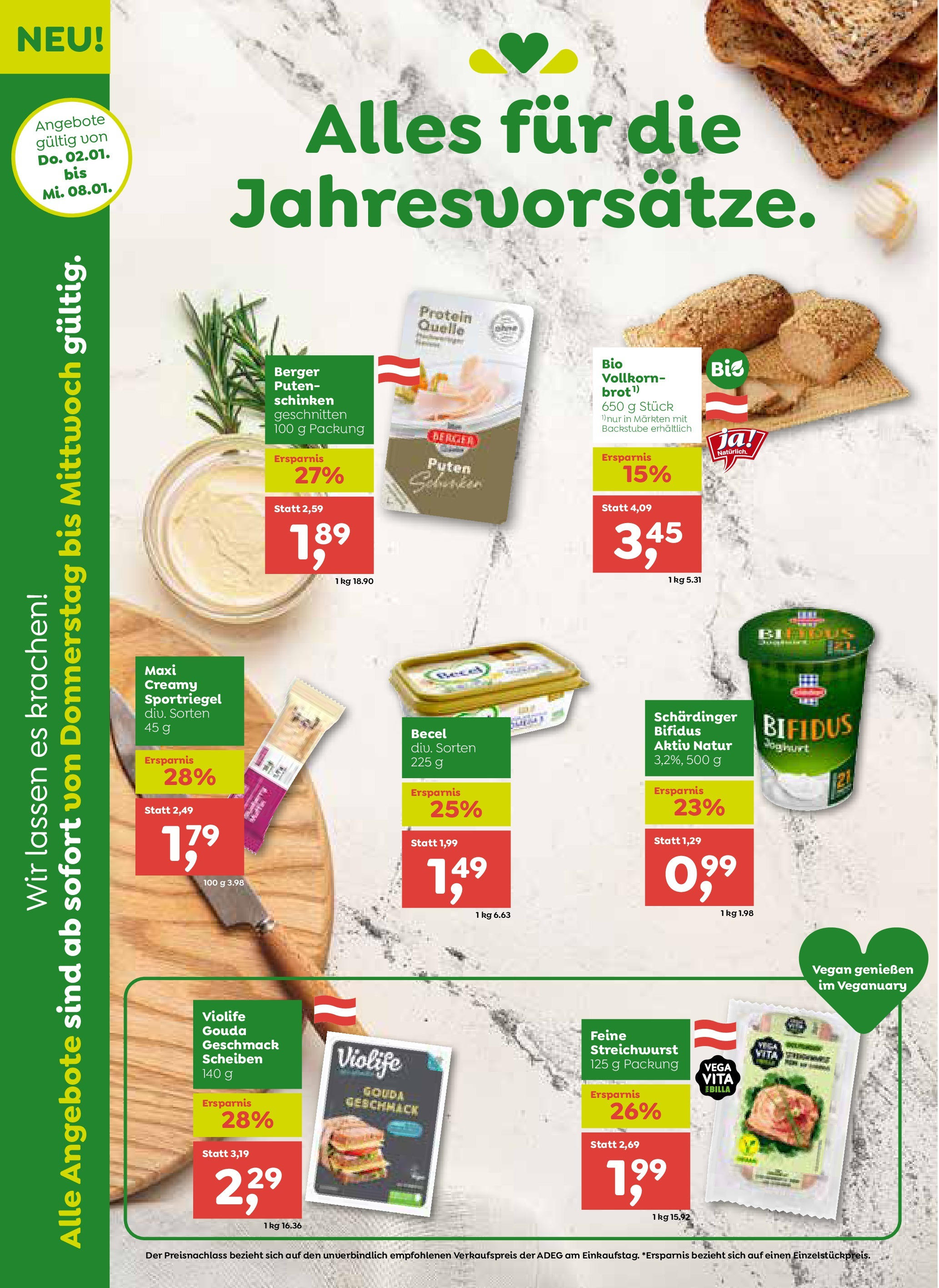 ADEG Angebote von 02.01.2025 - Aktuelle Angebote | Seite: 12 | Produkte: Joghurt, Schinken