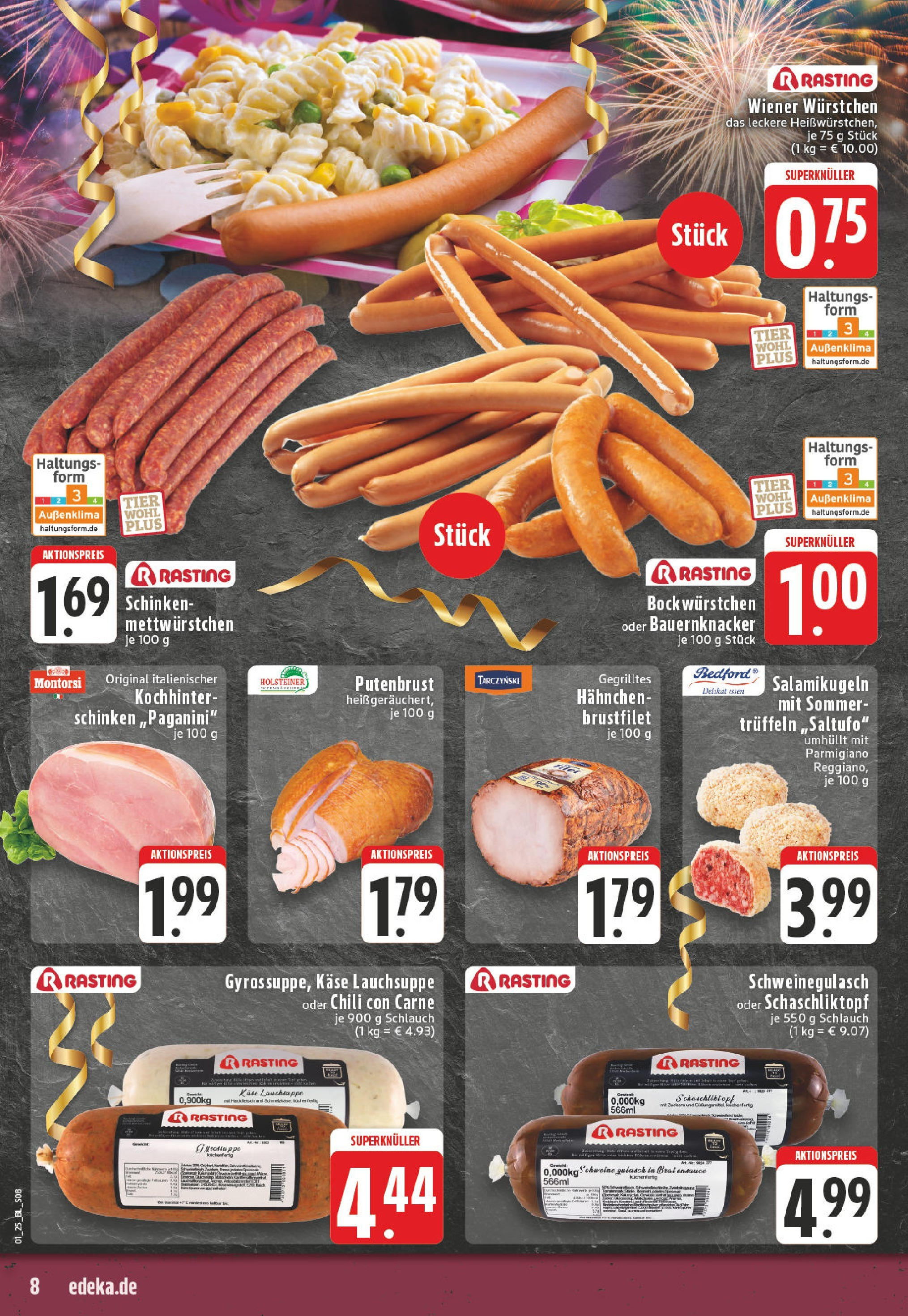 Edeka - EDEKA: Wochenangebote (ab 26.12.2024) » Angebote Online | Seite: 8 | Produkte: Wiener wurstchen, Käse, Chili, Schinken