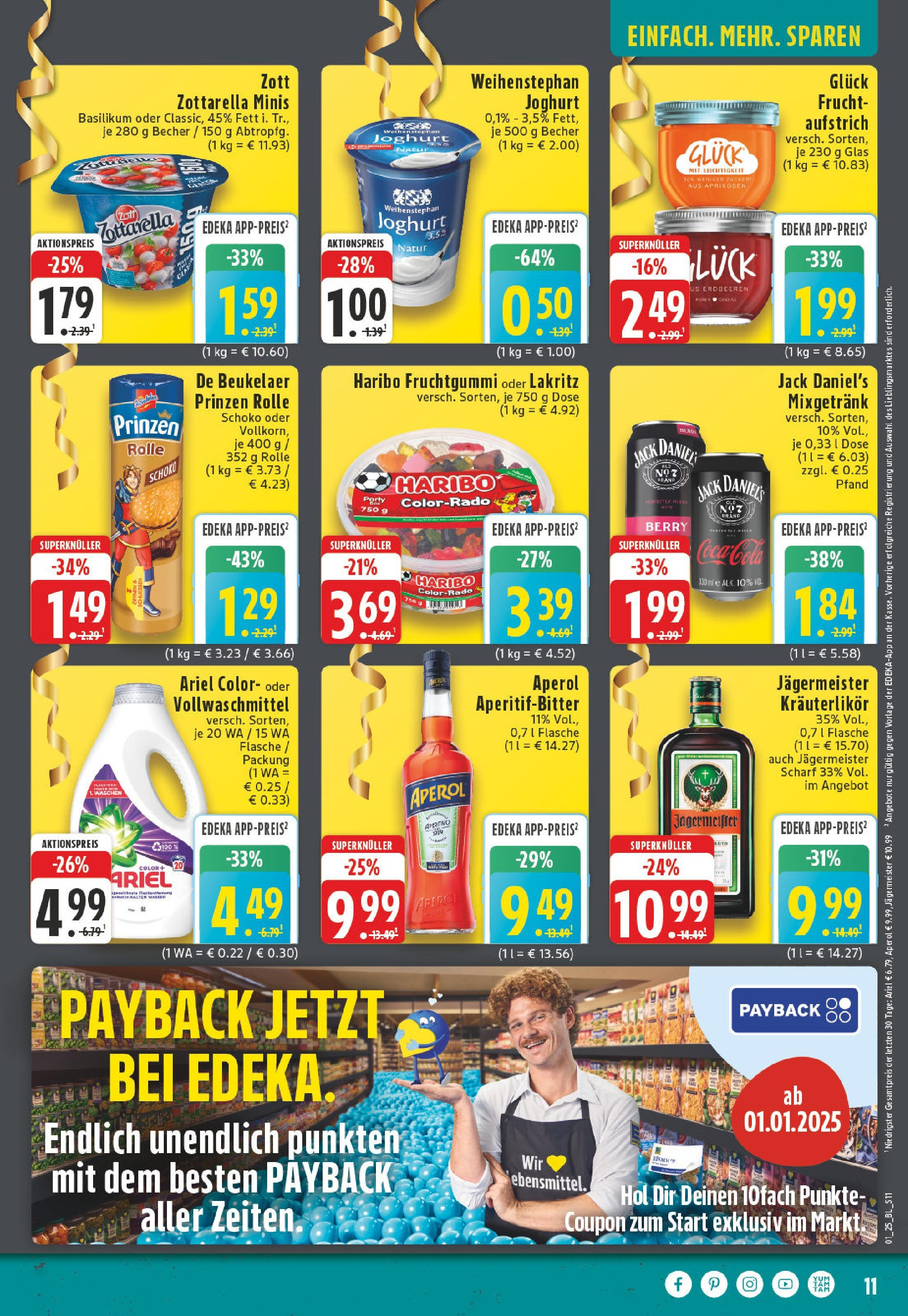 Edeka - EDEKA: Wochenangebote (ab 26.12.2024) » Angebote Online | Seite: 11 | Produkte: Haribo, Ariel, Jack Daniel's, Jägermeister