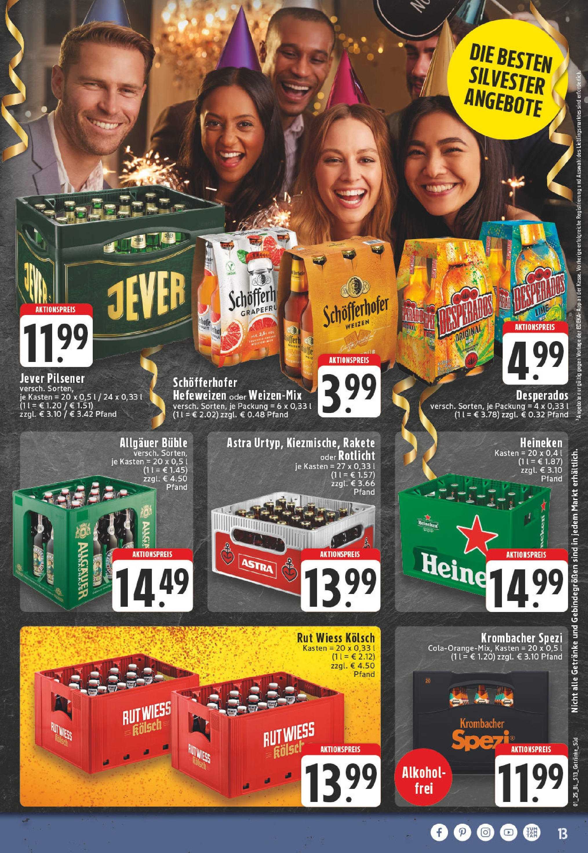 Edeka - EDEKA: Wochenangebote (ab 26.12.2024) » Angebote Online | Seite: 13 | Produkte: Heineken, Jever, Desperados, Krombacher