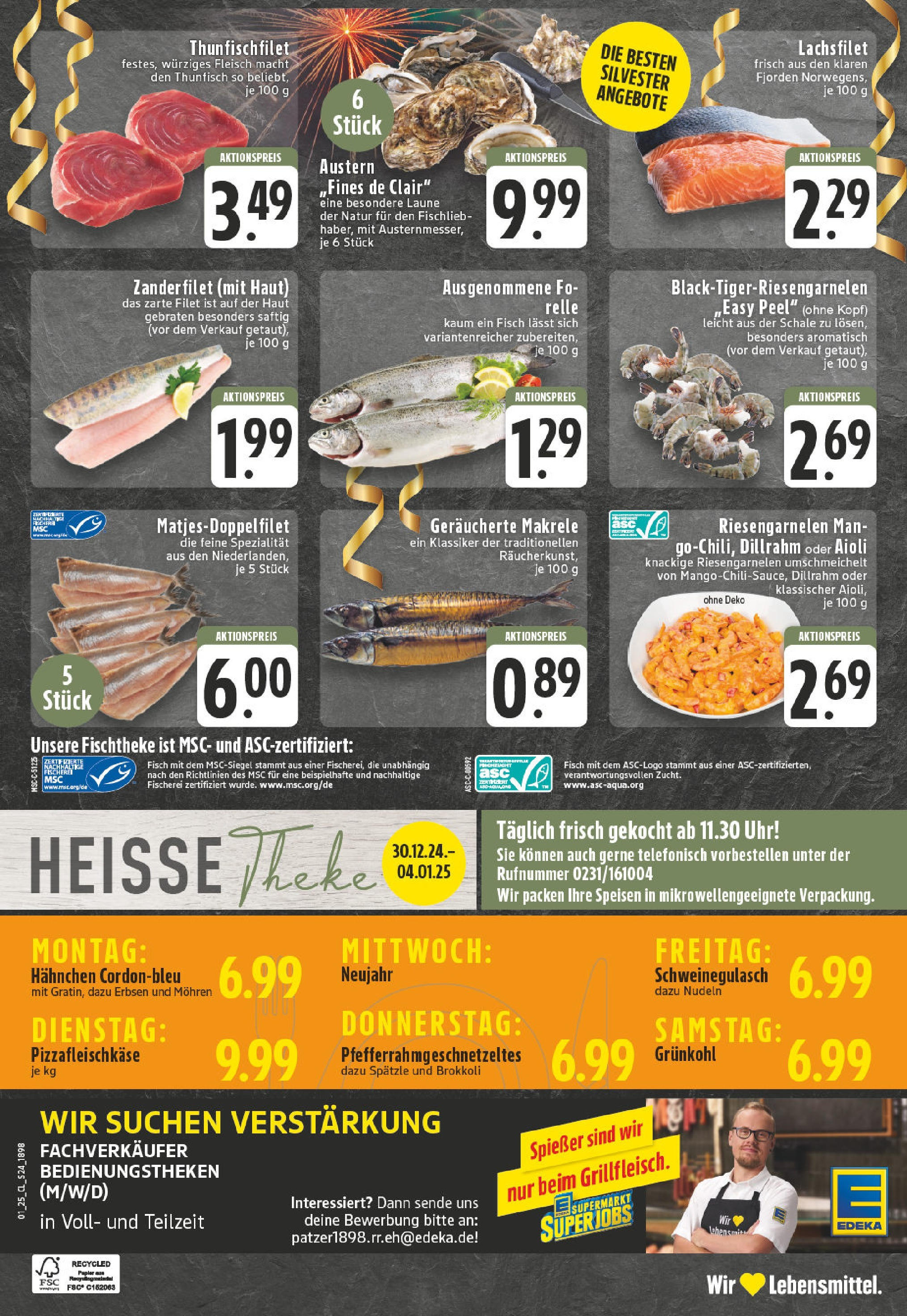 Edeka - EDEKA: Wochenangebote (ab 26.12.2024) » Angebote Online | Seite: 28 | Produkte: Mohren, Fisch, Fleisch, Erbsen