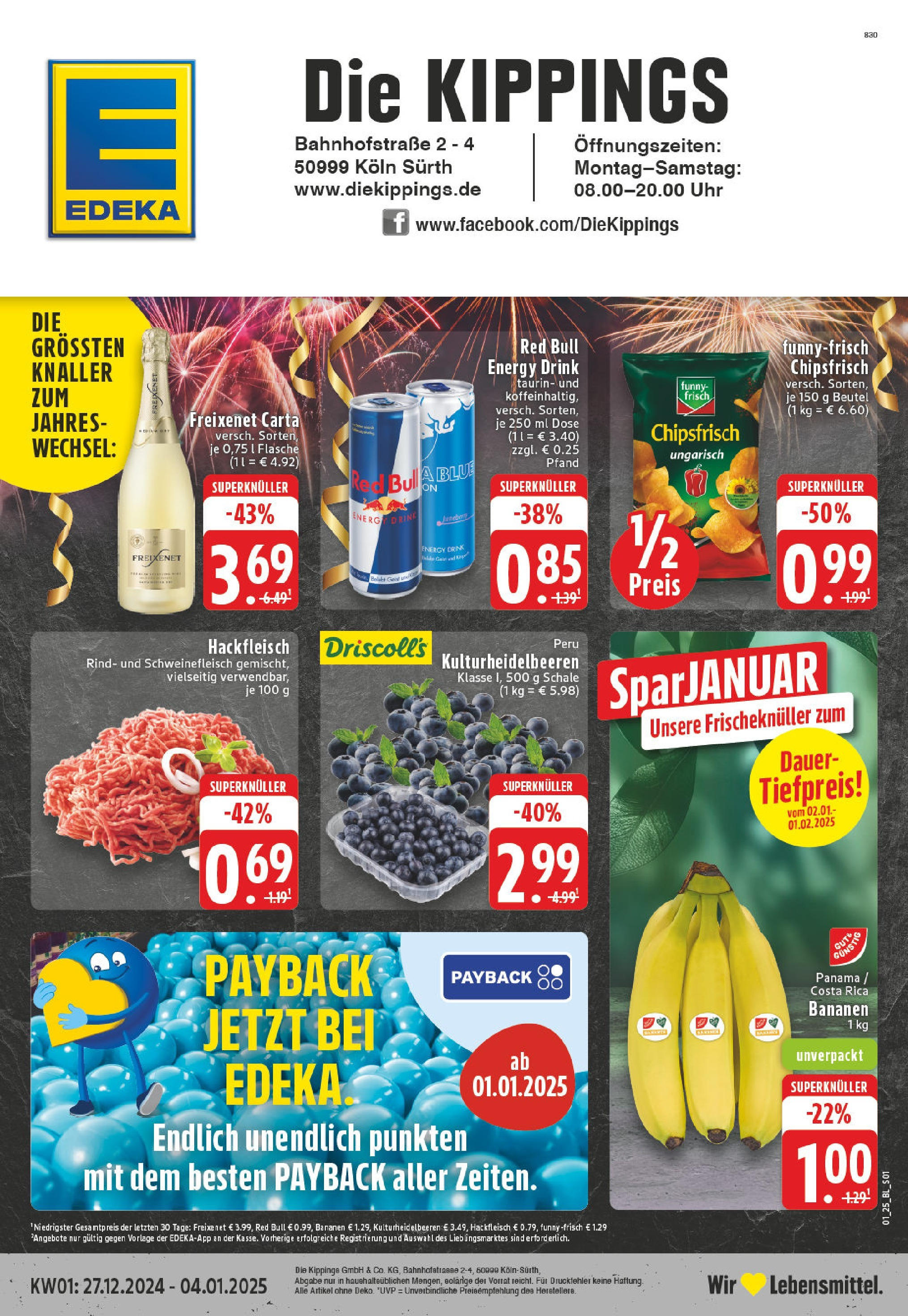 Edeka - EDEKA: Wochenangebote (ab 26.12.2024) » Angebote Online | Seite: 1 | Produkte: Freixenet, Bananen, Schweinefleisch, Uhr