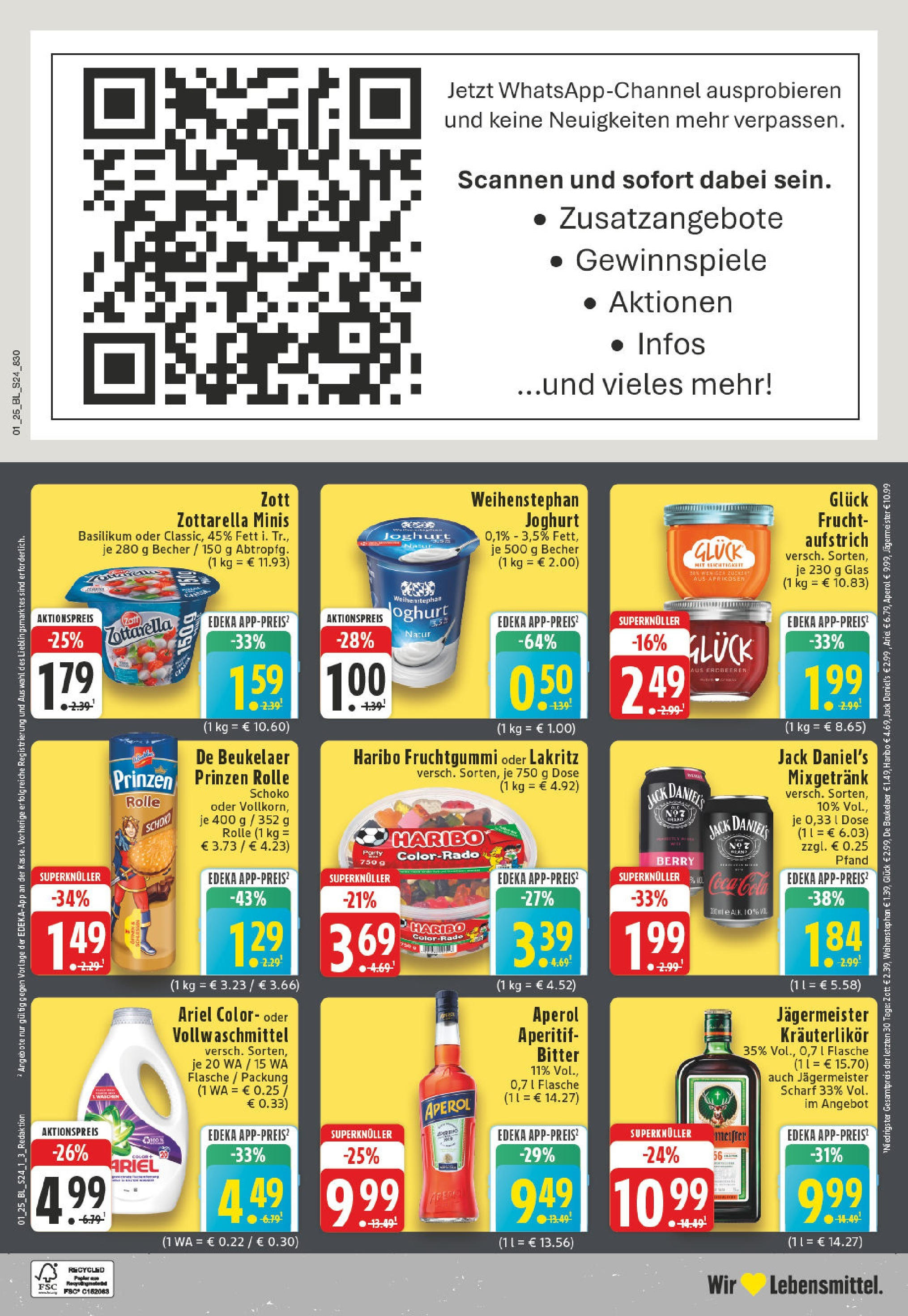 Edeka - EDEKA: Wochenangebote (ab 26.12.2024) » Angebote Online | Seite: 24 | Produkte: Ariel, Jägermeister, Aperol, Erdbeeren