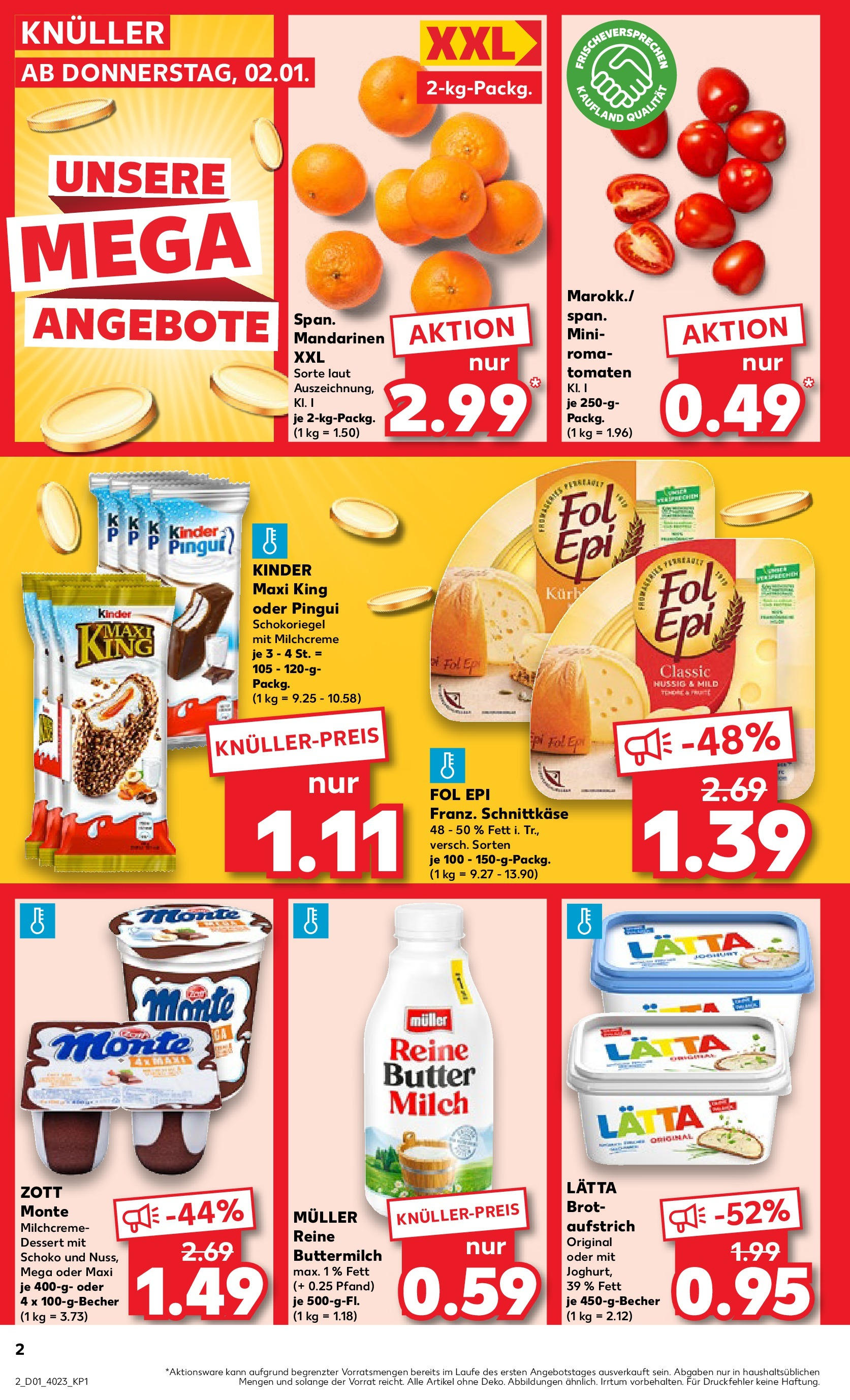 Kaufland - Strausberg, Otto-Grotewohl-Ring 72 (ab 02.01.2025) » Angebote Online zum Blättern | Seite: 2 | Produkte: Buttermilch, Milch, Joghurt, Brot