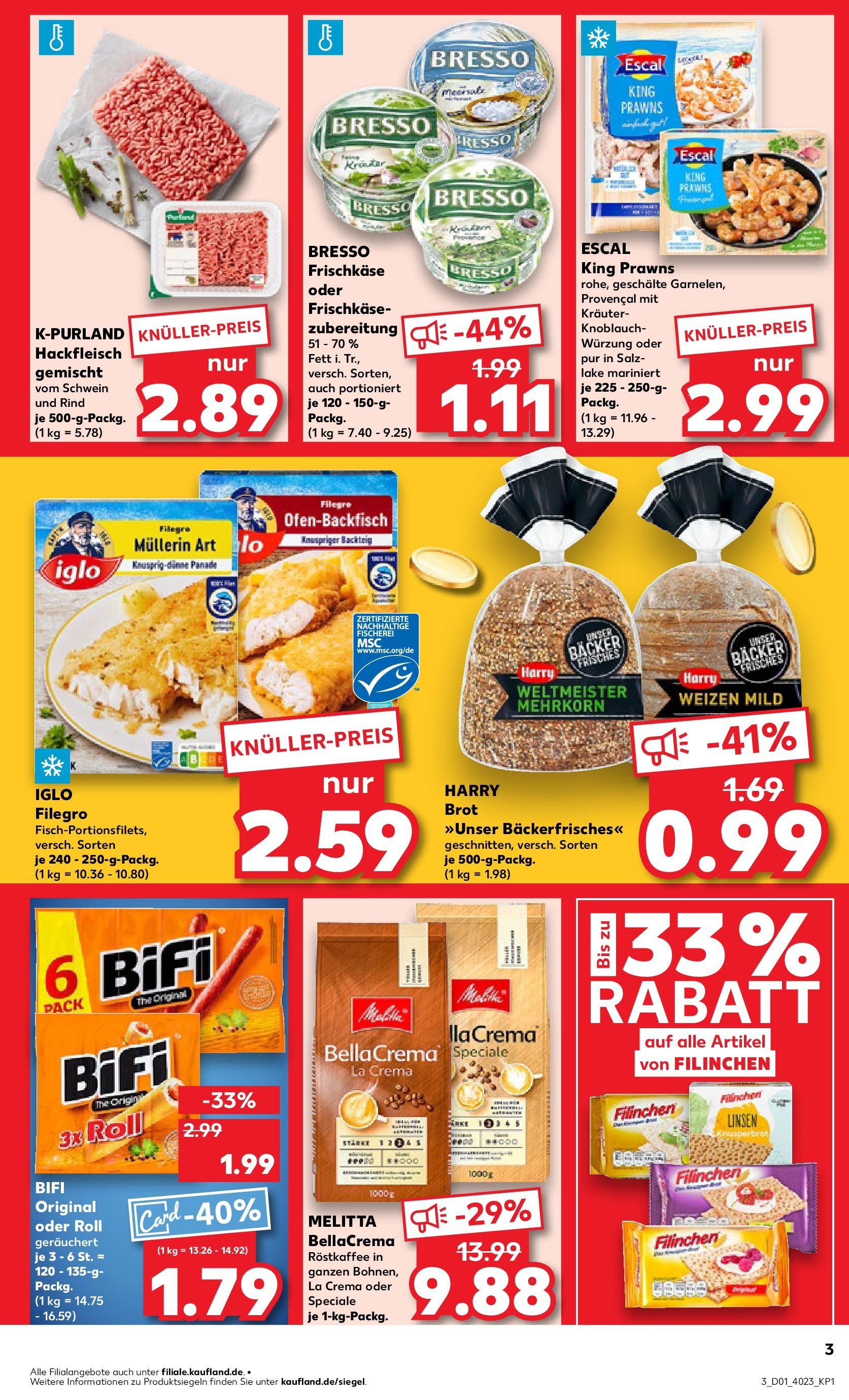 Kaufland - Strausberg, Otto-Grotewohl-Ring 72 (ab 02.01.2025) » Angebote Online zum Blättern | Seite: 3 | Produkte: Iglo, Bifi, Bresso, Salz