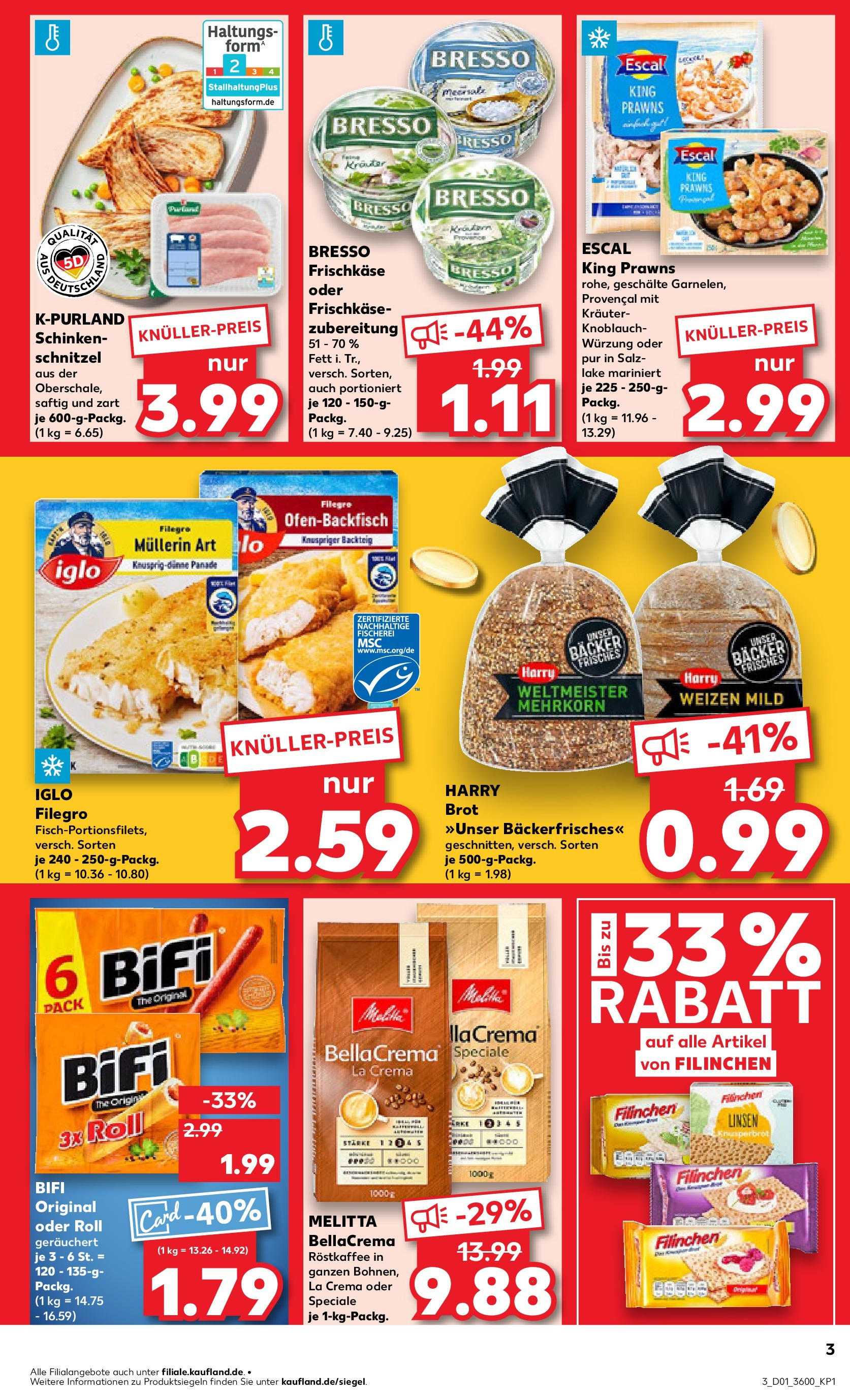 Kaufland - Ahrensfelde, Landsberger Chaussee 17 (ab 02.01.2025) » Angebote Online zum Blättern | Seite: 3 | Produkte: Melitta, Salz, Knoblauch, Frischkase