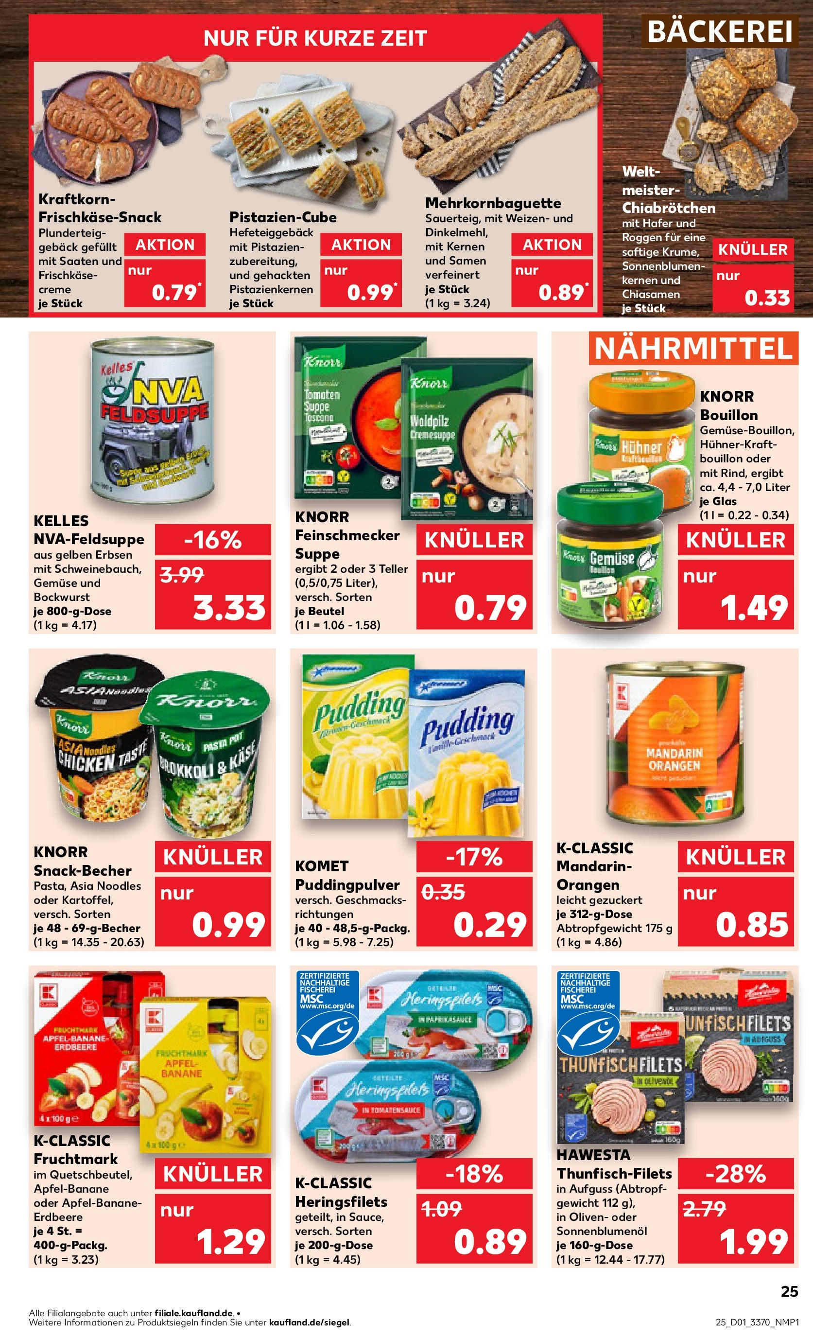 Kaufland - Berlin-Reinickendorf, Ollenhauerstraße 122 (ab 02.01.2025) » Angebote Online zum Blättern | Seite: 25 | Produkte: Bockwurst, Bäckerei, Creme, Erbsen