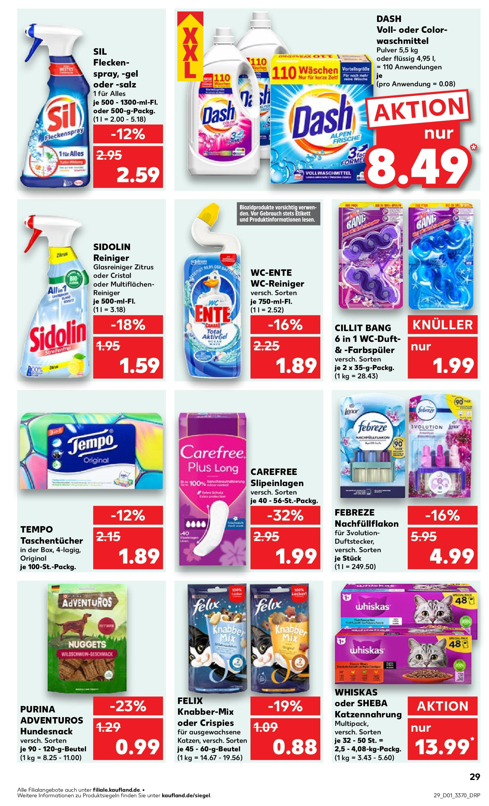 Kaufland - Berlin-Reinickendorf, Ollenhauerstraße 122 (ab 02.01.2025) » Angebote Online zum Blättern | Seite: 29 | Produkte: Waschmittel, Salz, Tempo, Whiskas