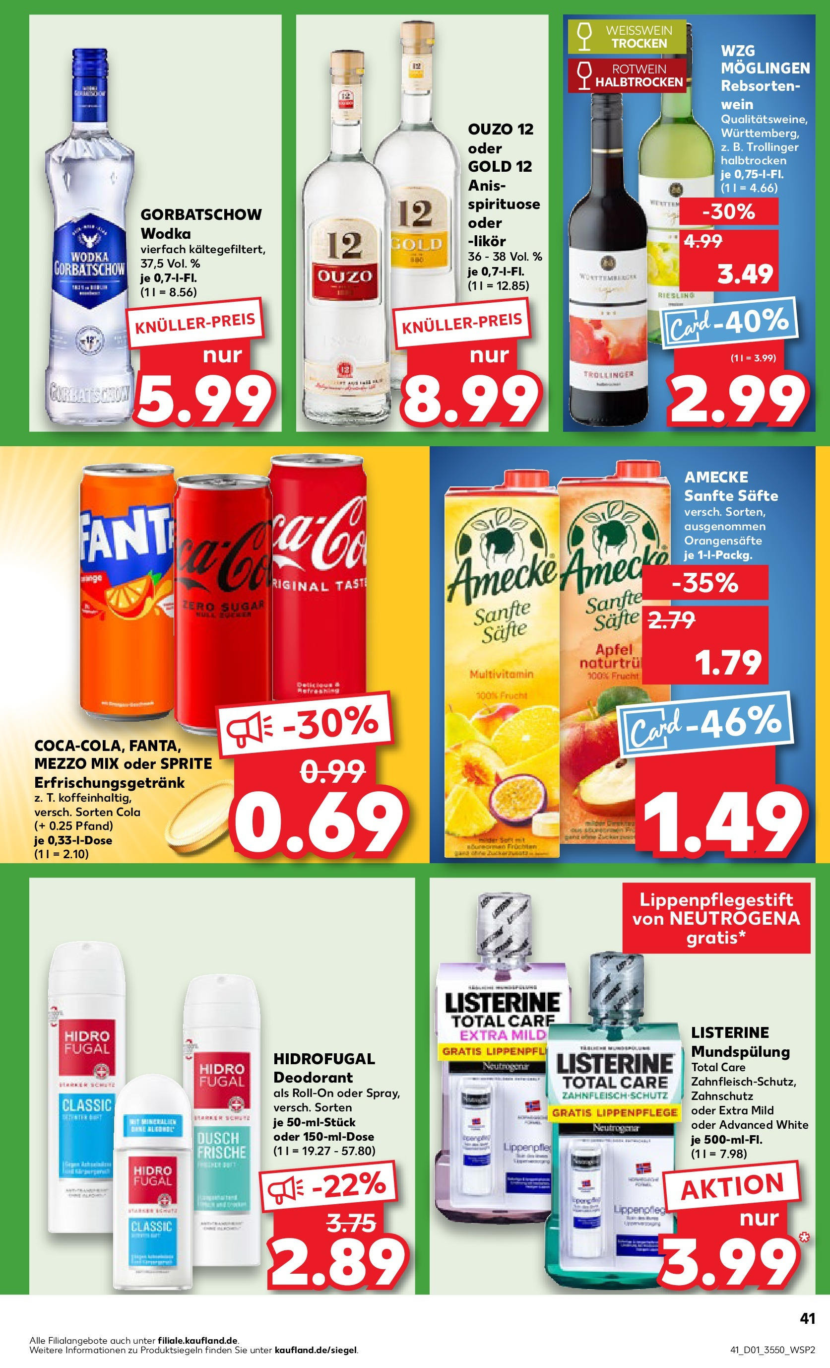 Kaufland - Berlin-Reinickendorf, Ollenhauerstraße 122 (ab 02.01.2025) » Angebote Online zum Blättern | Seite: 41 | Produkte: Ouzo 12, Mezzo mix, Weißwein, Rotwein