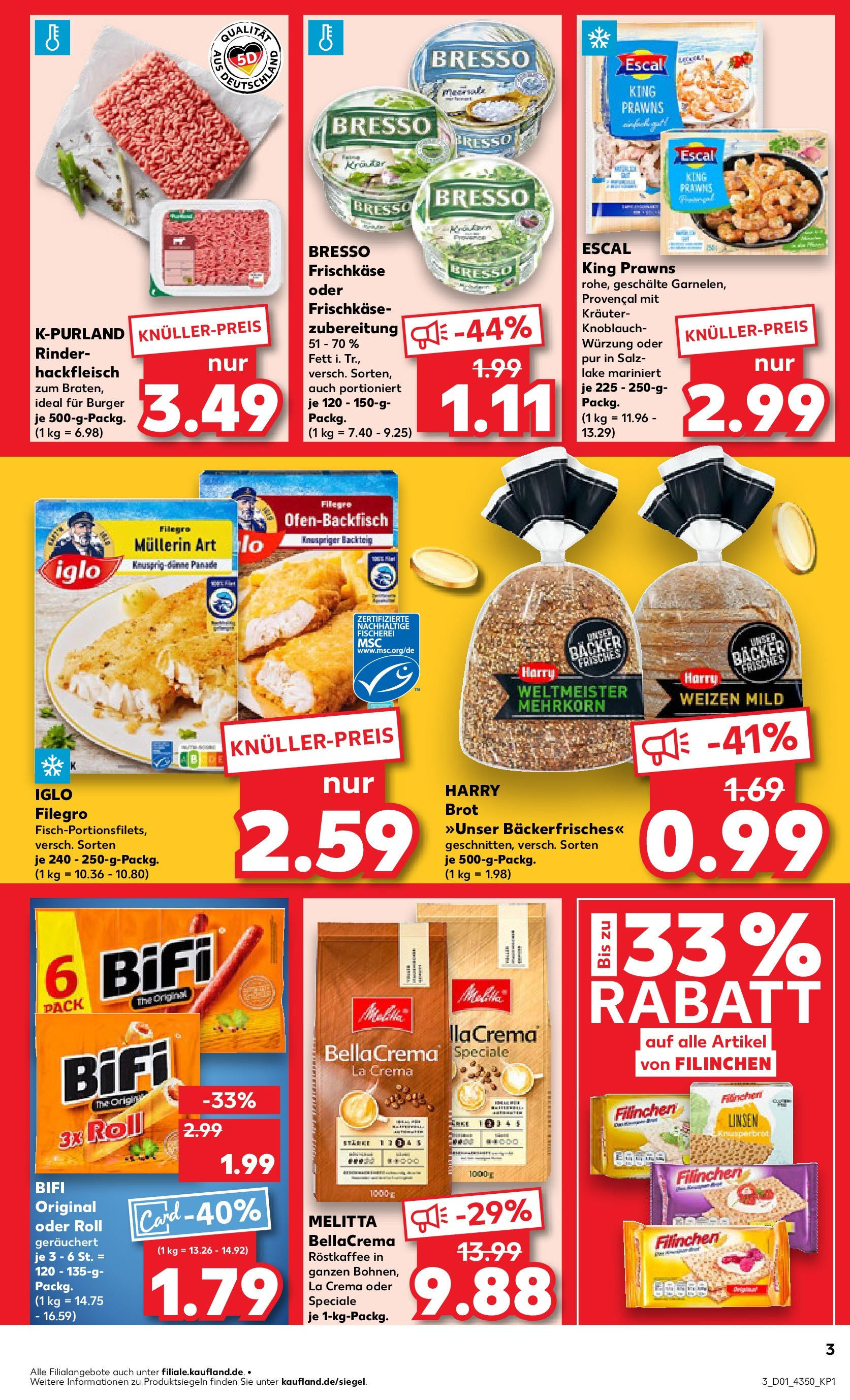 Kaufland - Berlin-Reinickendorf, Ollenhauerstraße 122 (ab 02.01.2025) » Angebote Online zum Blättern | Seite: 3 | Produkte: Melitta, Iglo, Salz, Frischkase