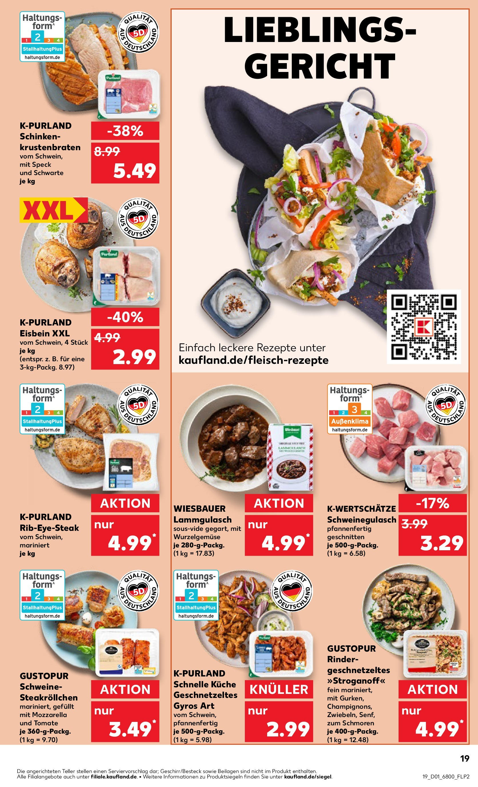 Kaufland - Berlin-Reinickendorf, Ollenhauerstraße 122 (ab 02.01.2025) » Angebote Online zum Blättern | Seite: 19 | Produkte: Mozzarella, Küche, Krustenbraten, Gyros