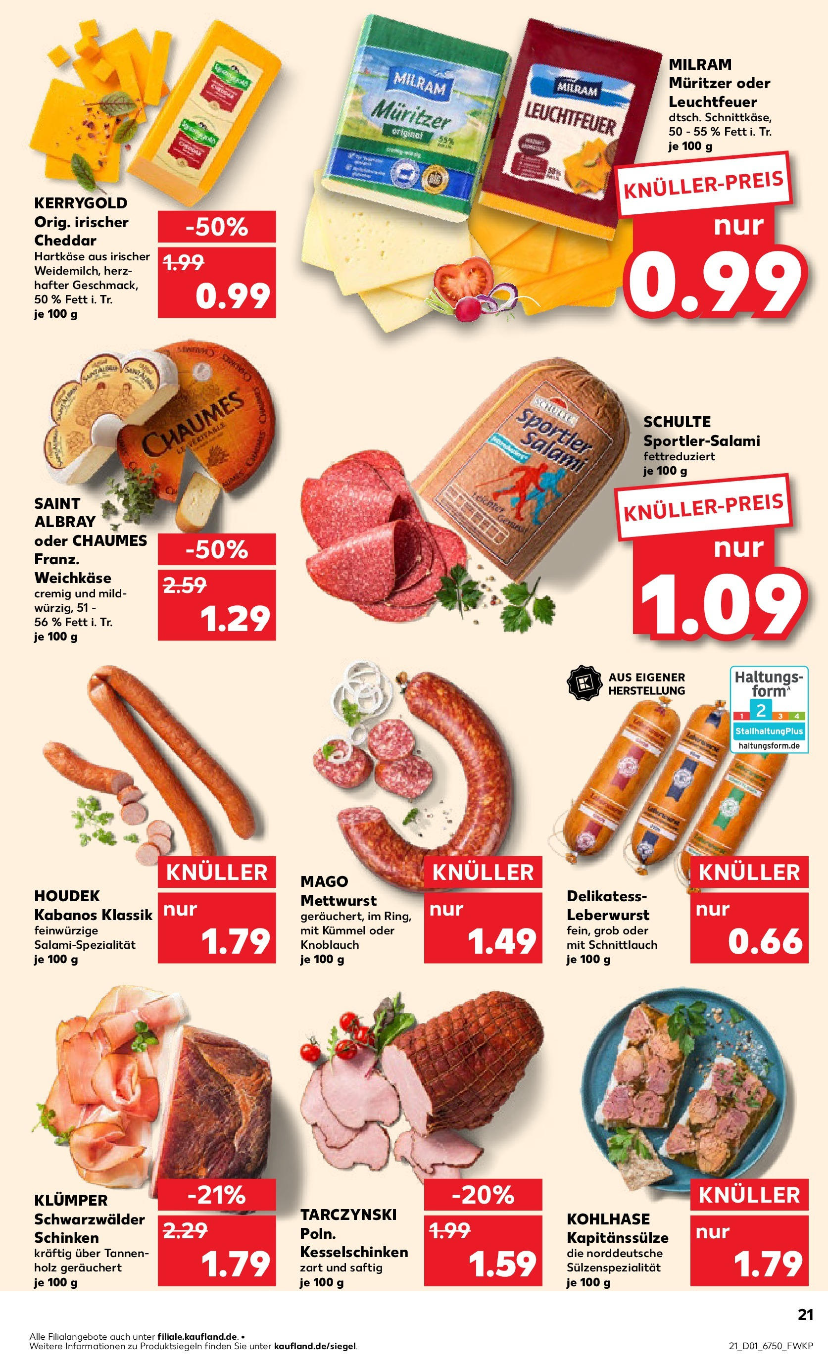 Kaufland - Berlin-Reinickendorf, Ollenhauerstraße 122 (ab 02.01.2025) » Angebote Online zum Blättern | Seite: 21 | Produkte: Milram, Knoblauch, Salami, Schinken