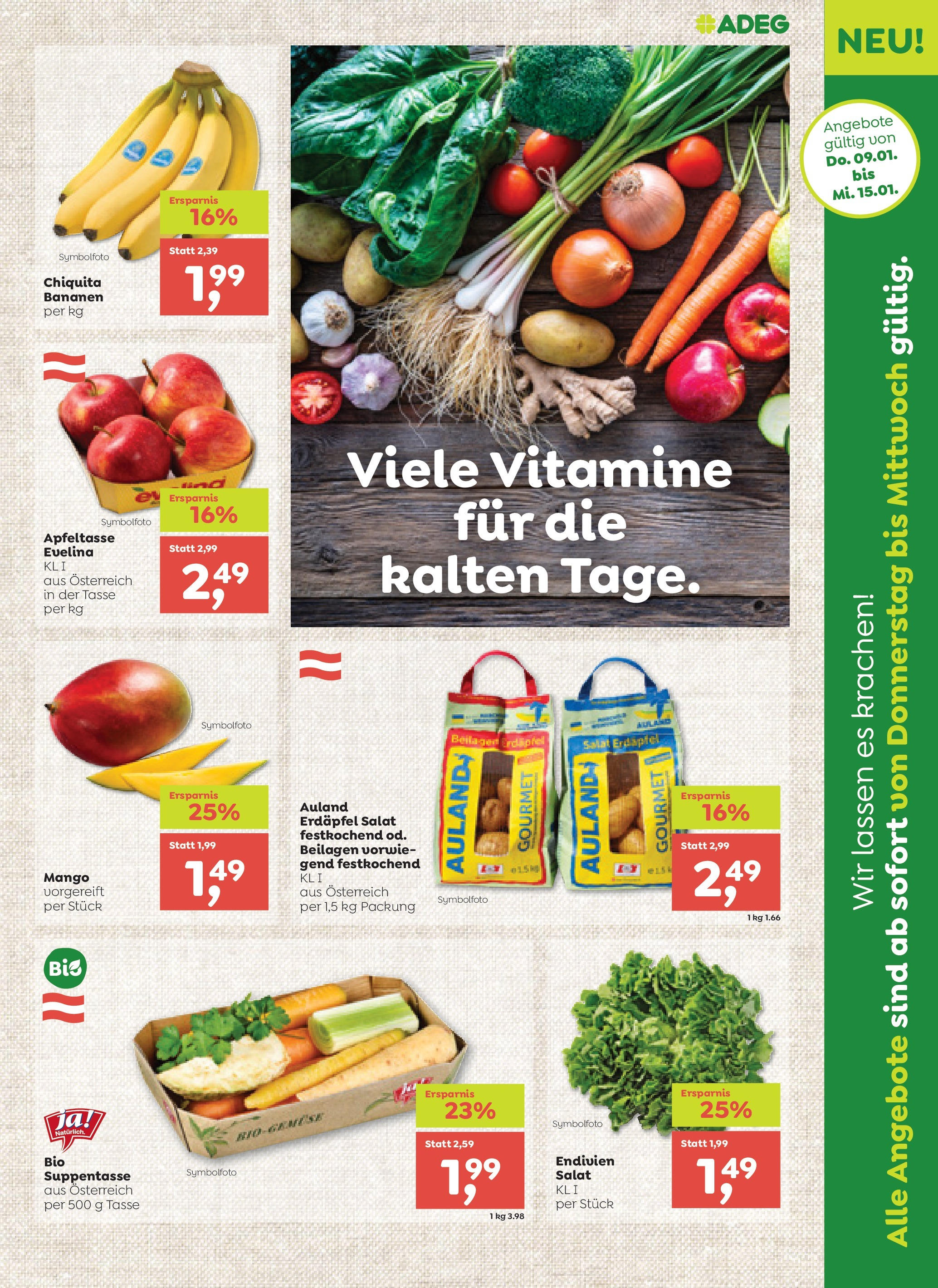 ADEG Angebote von 09.01.2025 - Aktuelle Angebote | Seite: 7 | Produkte: Salat, Mango, Bananen