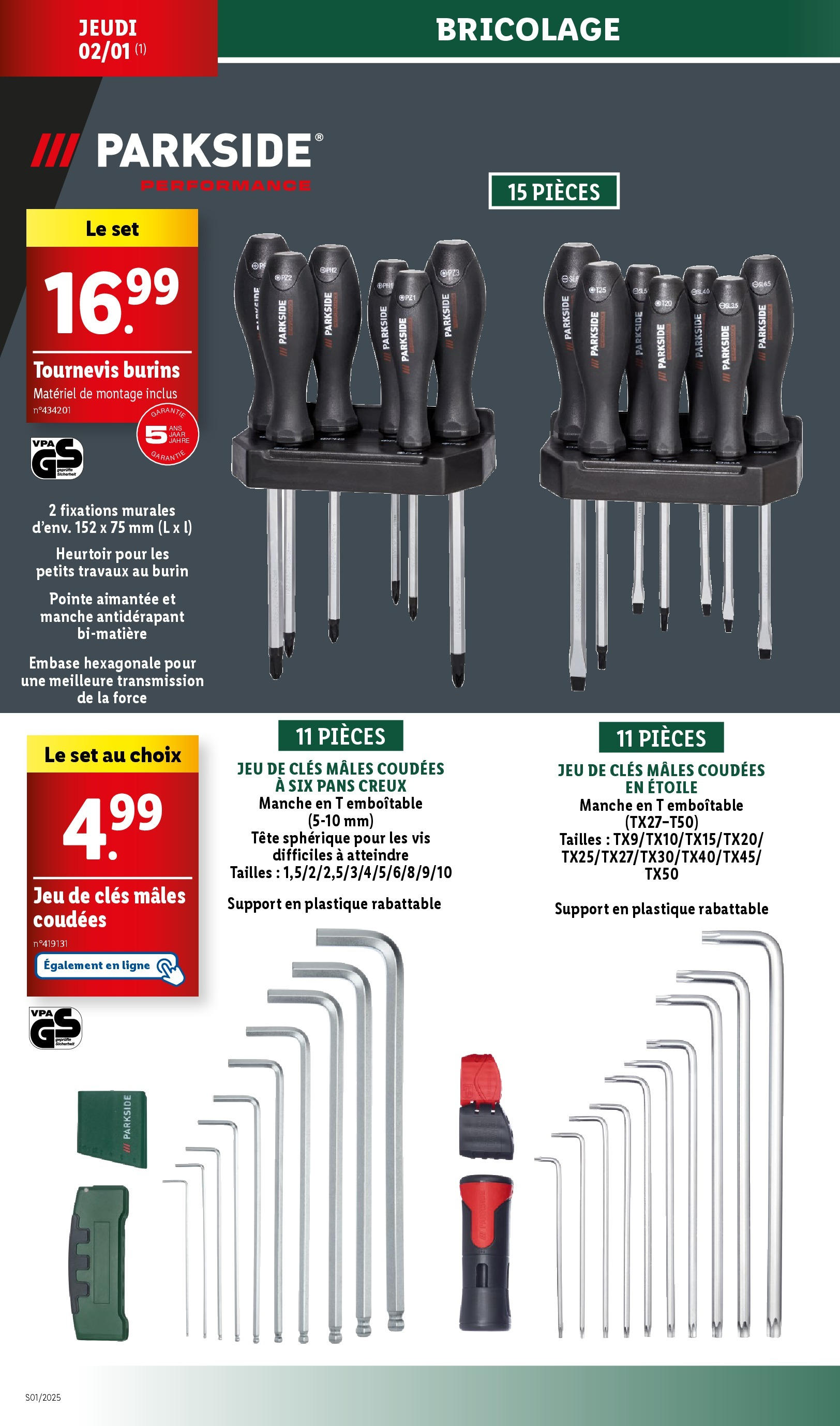 Catalogue LIDL du 01/01/2025 | Promo prospectus en ligne | Page: 44 | Produits: Tournevis