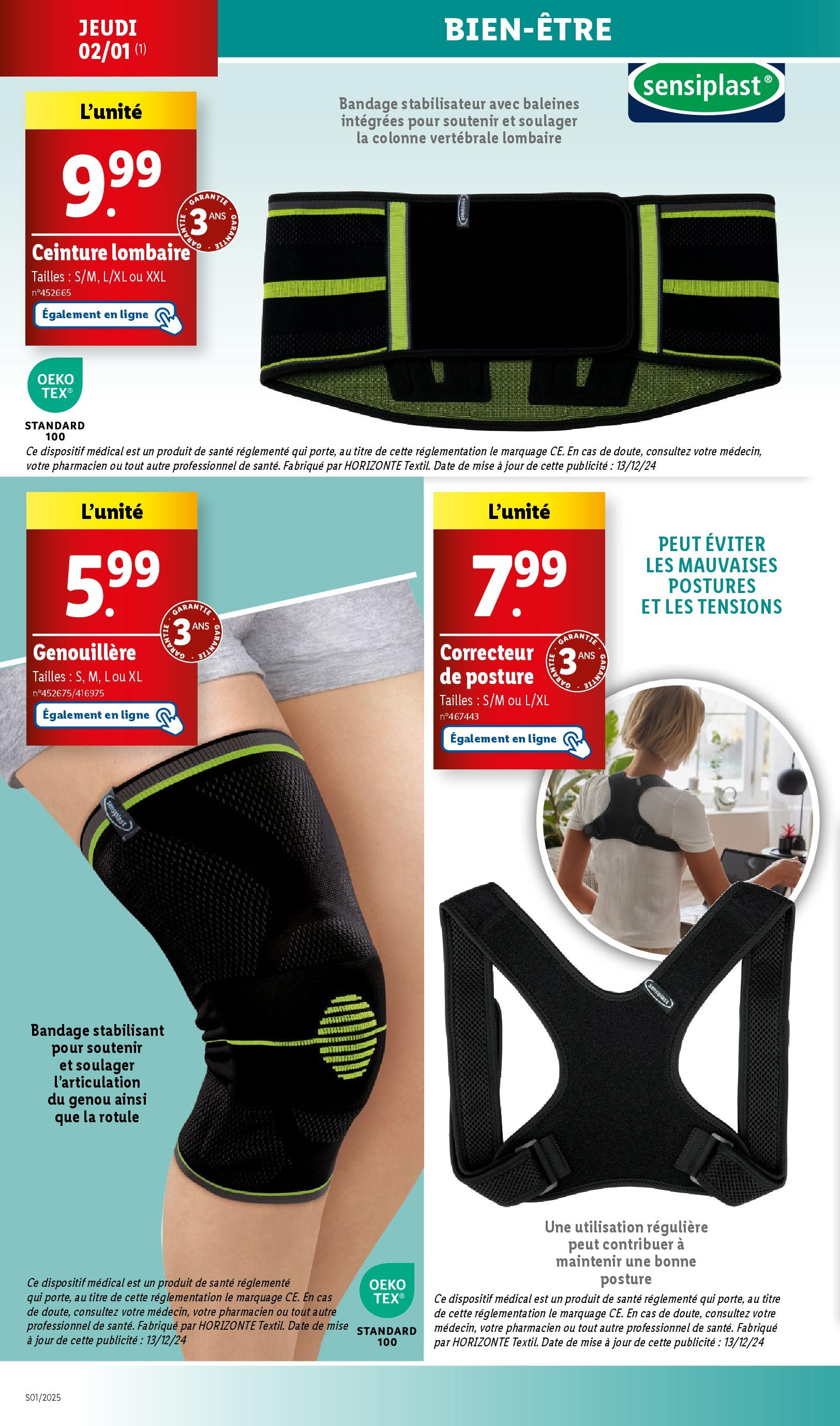 Catalogue LIDL du 01/01/2025 | Promo prospectus en ligne | Page: 48 | Produits: Ceinture, Bandage, Correcteur