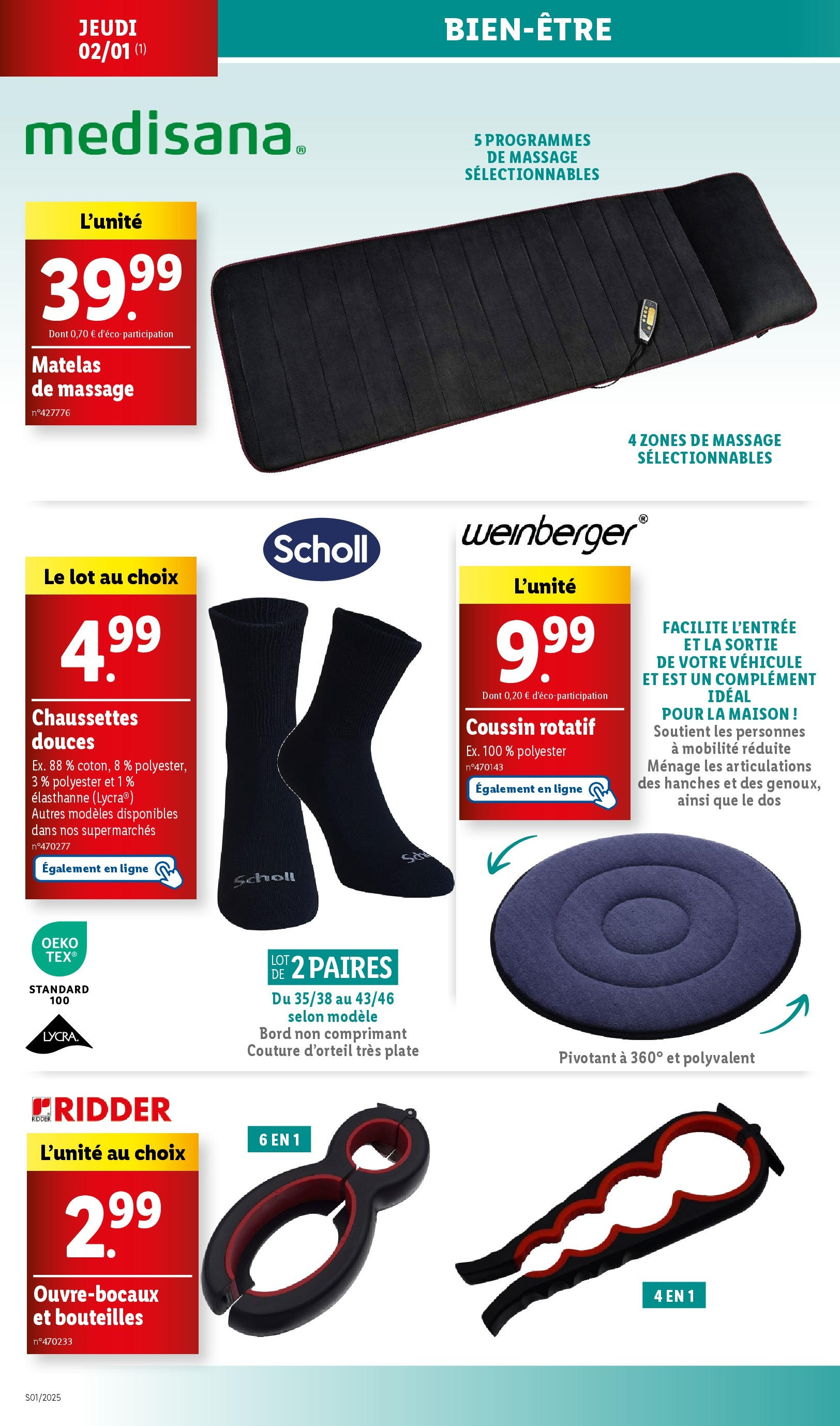 Catalogue LIDL du 01/01/2025 | Promo prospectus en ligne | Page: 50 | Produits: Matelas