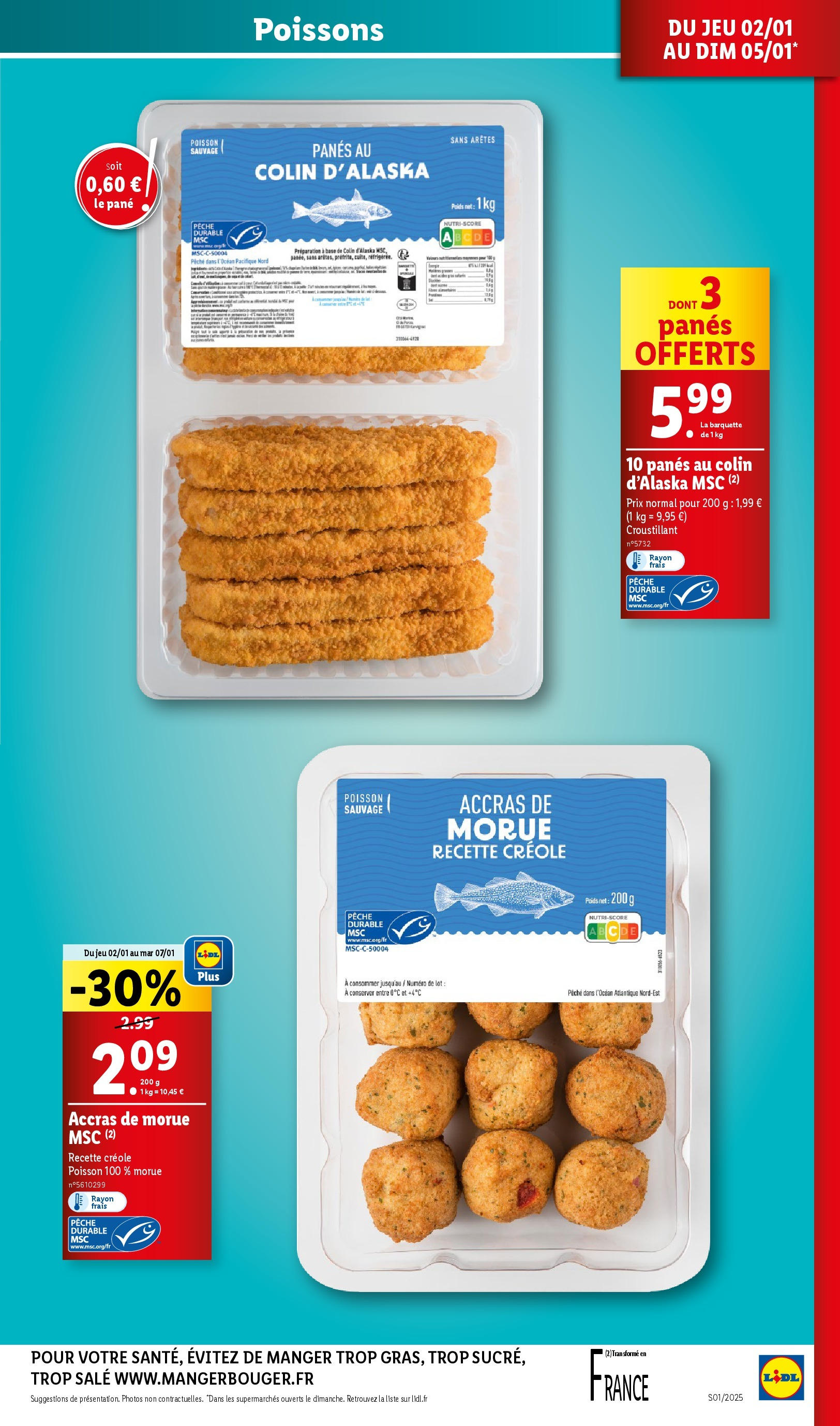 Catalogue LIDL du 01/01/2025 | Promo prospectus en ligne | Page: 7 | Produits: Pêche, Base, Poids, Morue