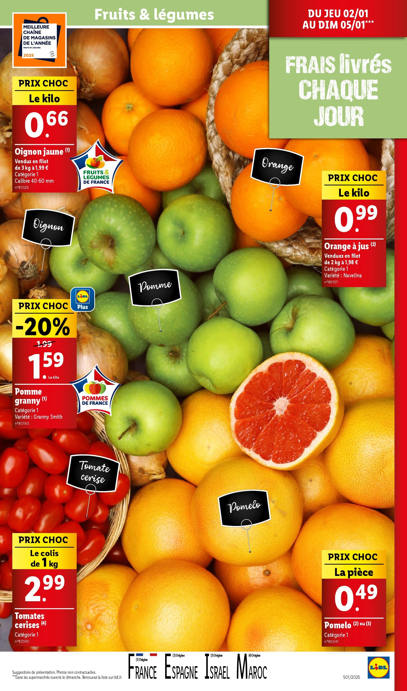 Catalogue LIDL du 01/01/2025 | Promo prospectus en ligne | Page: 9 | Produits: Orange a Jus, Orange, Jus, Tomates