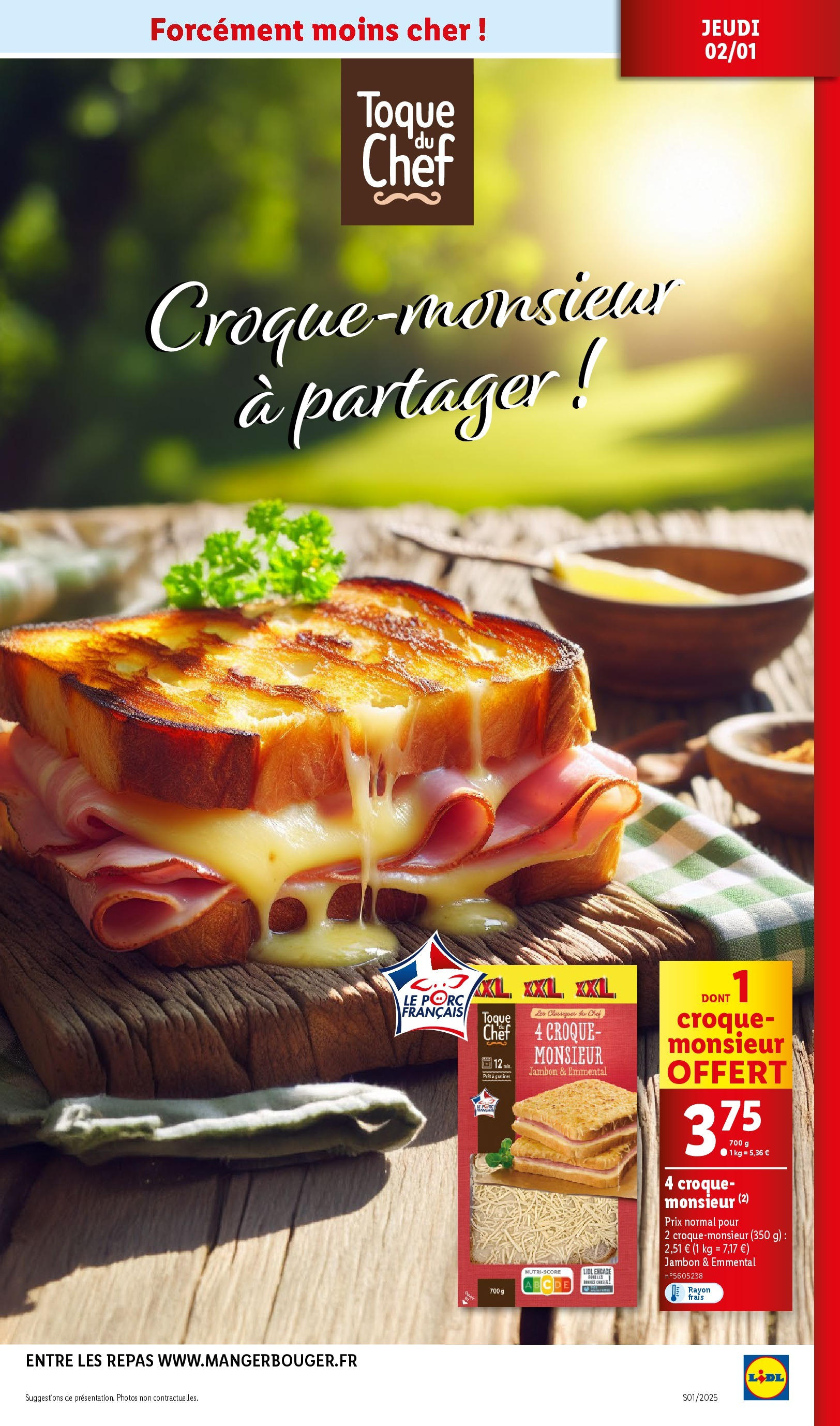 Catalogue LIDL du 01/01/2025 | Promo prospectus en ligne | Page: 15 | Produits: Emmental, Jambon, Porc