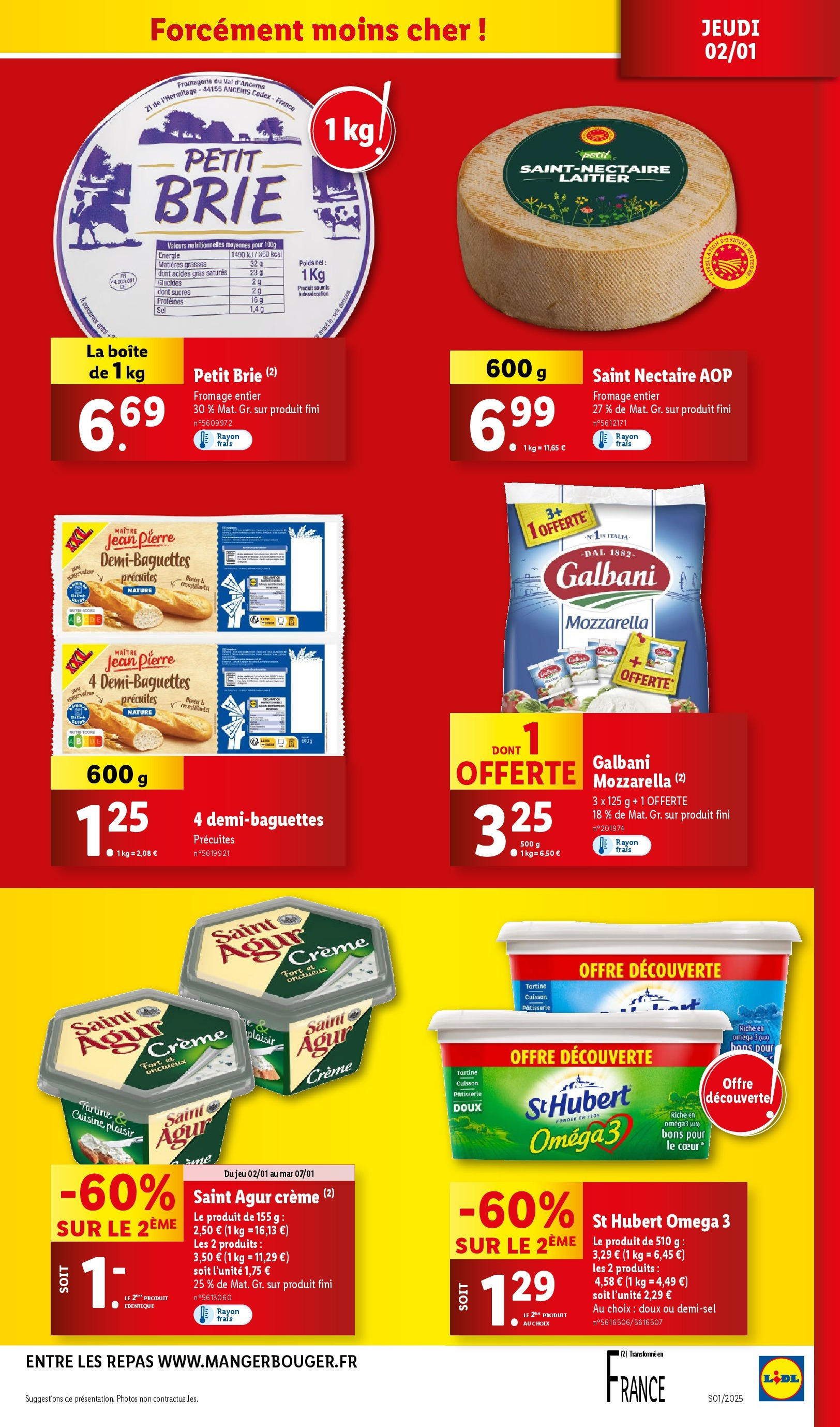 Catalogue LIDL du 01/01/2025 | Promo prospectus en ligne | Page: 21 | Produits: Mozzarella, Fromage, Brie, Crème