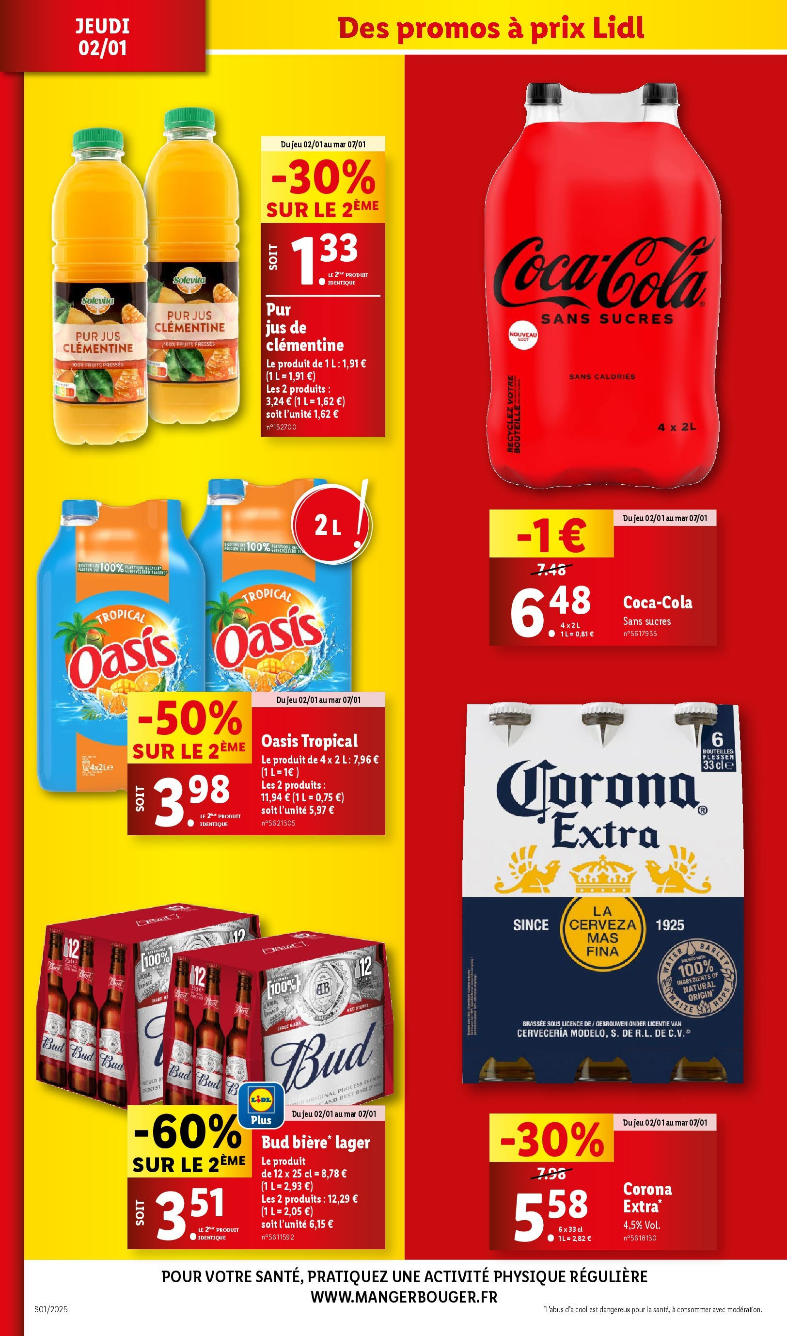 Catalogue LIDL du 01/01/2025 | Promo prospectus en ligne | Page: 28 | Produits: Clémentine, Oasis tropical, Jus