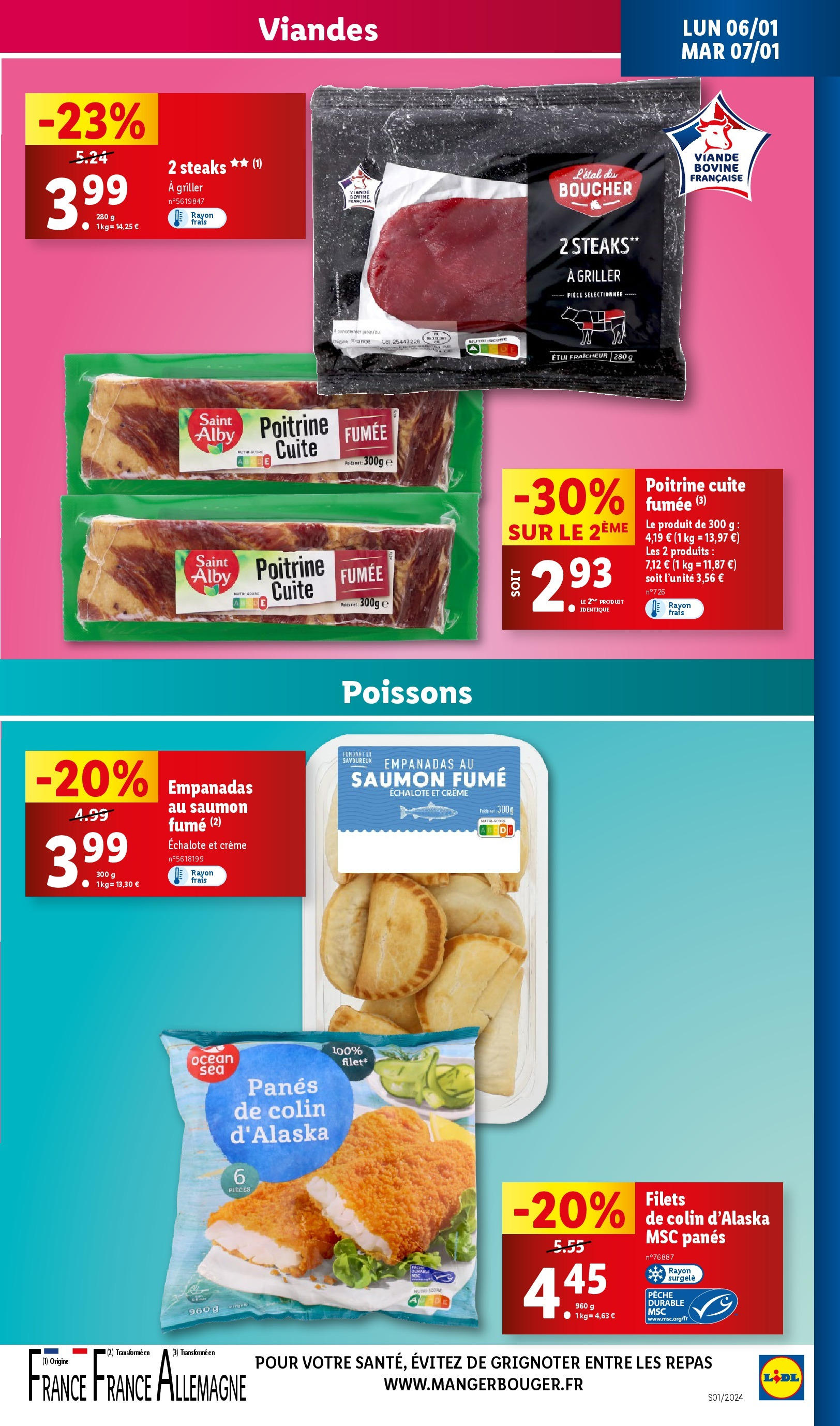 Catalogue LIDL du 01/01/2025 | Promo prospectus en ligne | Page: 33 | Produits: Poids, Saumon fumé, Viande, Crème