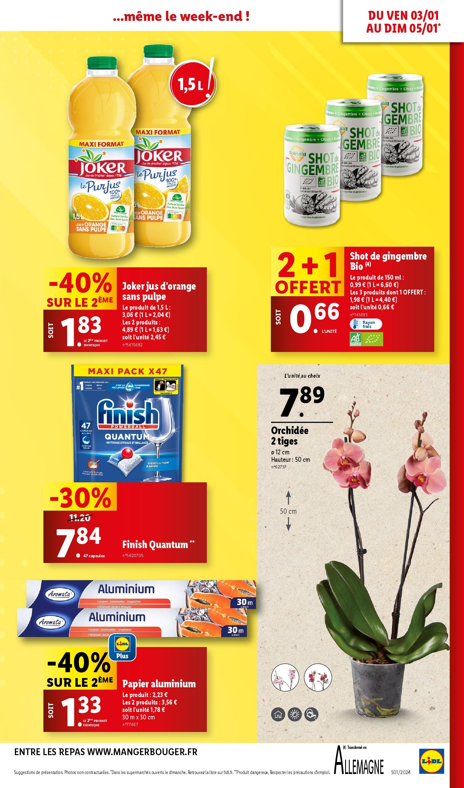 Catalogue LIDL du 01/01/2025 | Promo prospectus en ligne | Page: 77 | Produits: Shot de gingembre, Jus d'orange, Orchidée, Jus