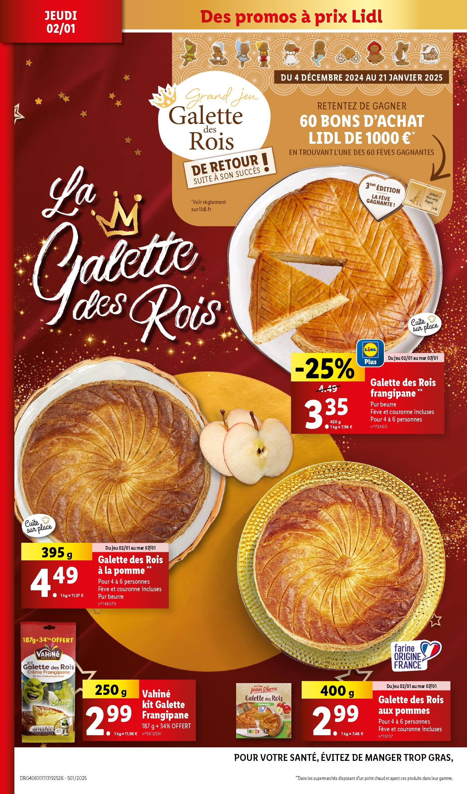 Catalogue LIDL du 01/01/2025 | Promo prospectus en ligne | Page: 10 | Produits: Fève, Farine, Pommes, Crème