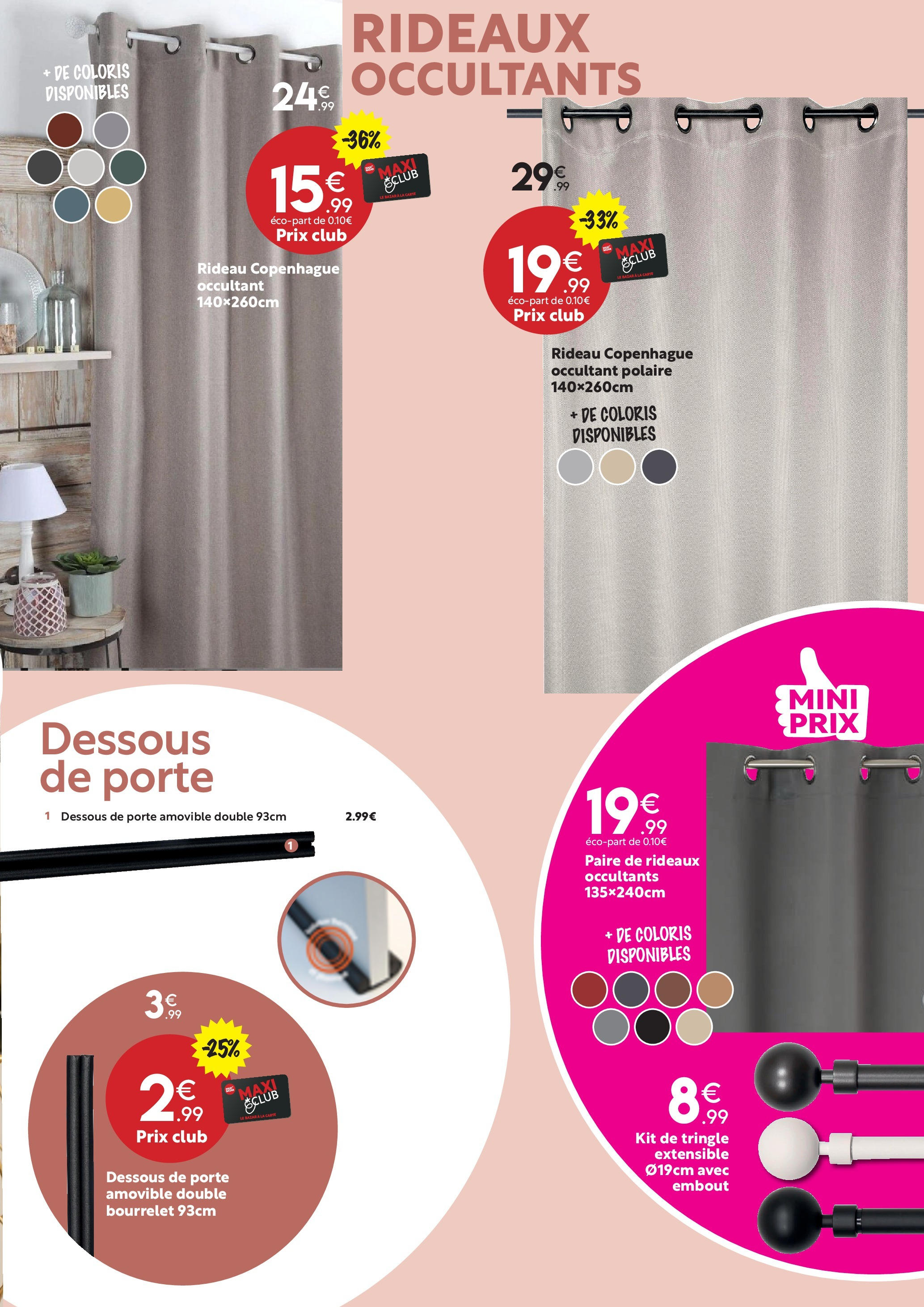 Maxi Bazar - LINGE DE MAISON : DU STYLE à petits prix ! à partir du 26/12/2024 - promo en ligne | Page: 10 | Produits: Porte, Rideau