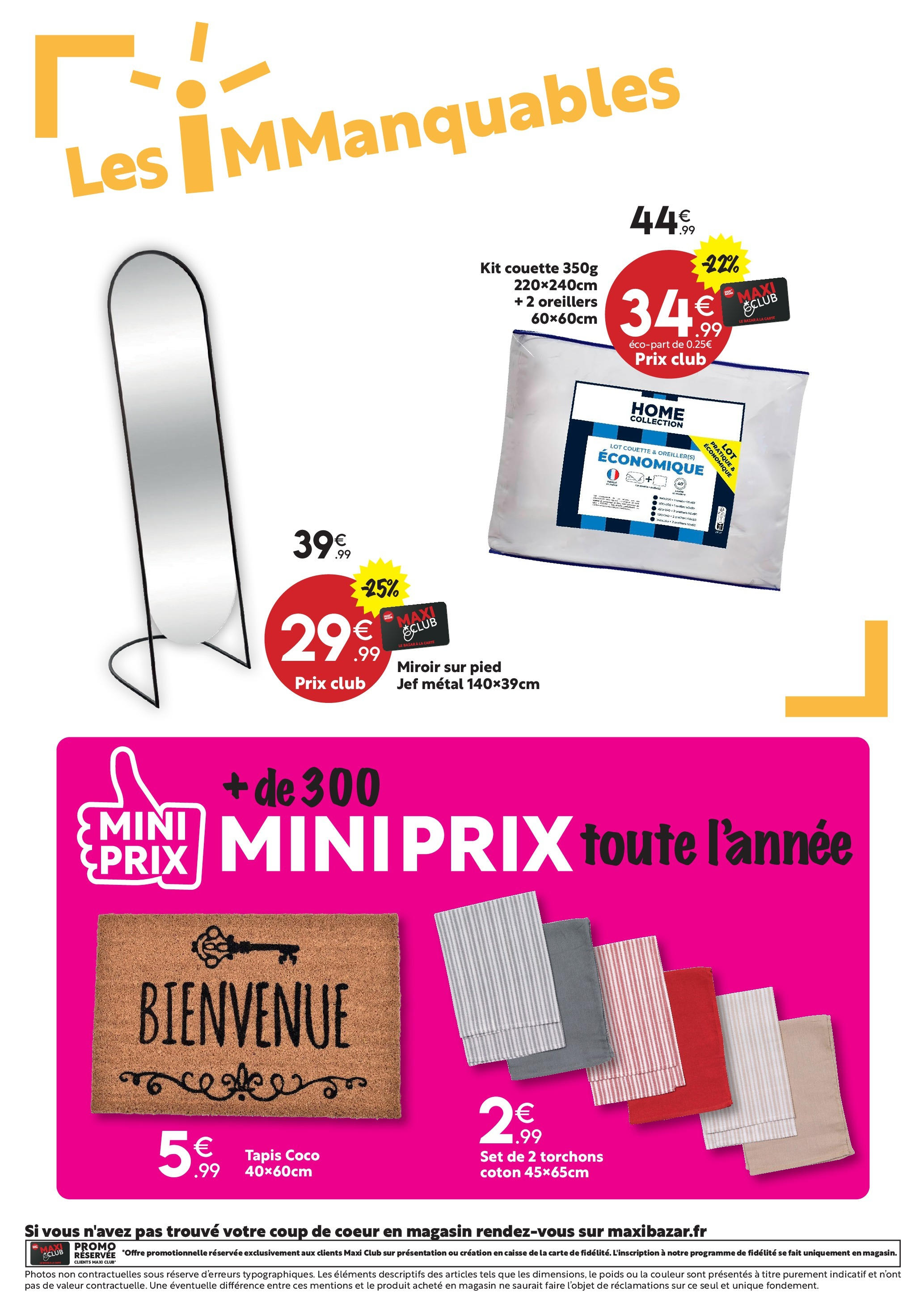 Maxi Bazar - LINGE DE MAISON : DU STYLE à petits prix ! à partir du 26/12/2024 - promo en ligne | Page: 18 | Produits: Poids, Coton, Tapis, Couette