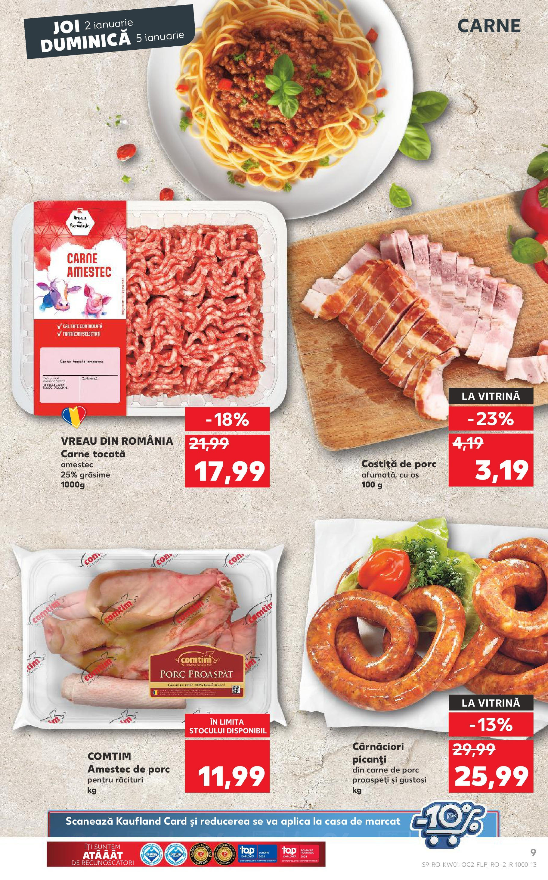 Catalog Kaufland - Bucureşti 02.01.2025 - Revista si Oferta | Pagină: 9 | Produse: Vitrină, Carne De Porc, Carne tocată