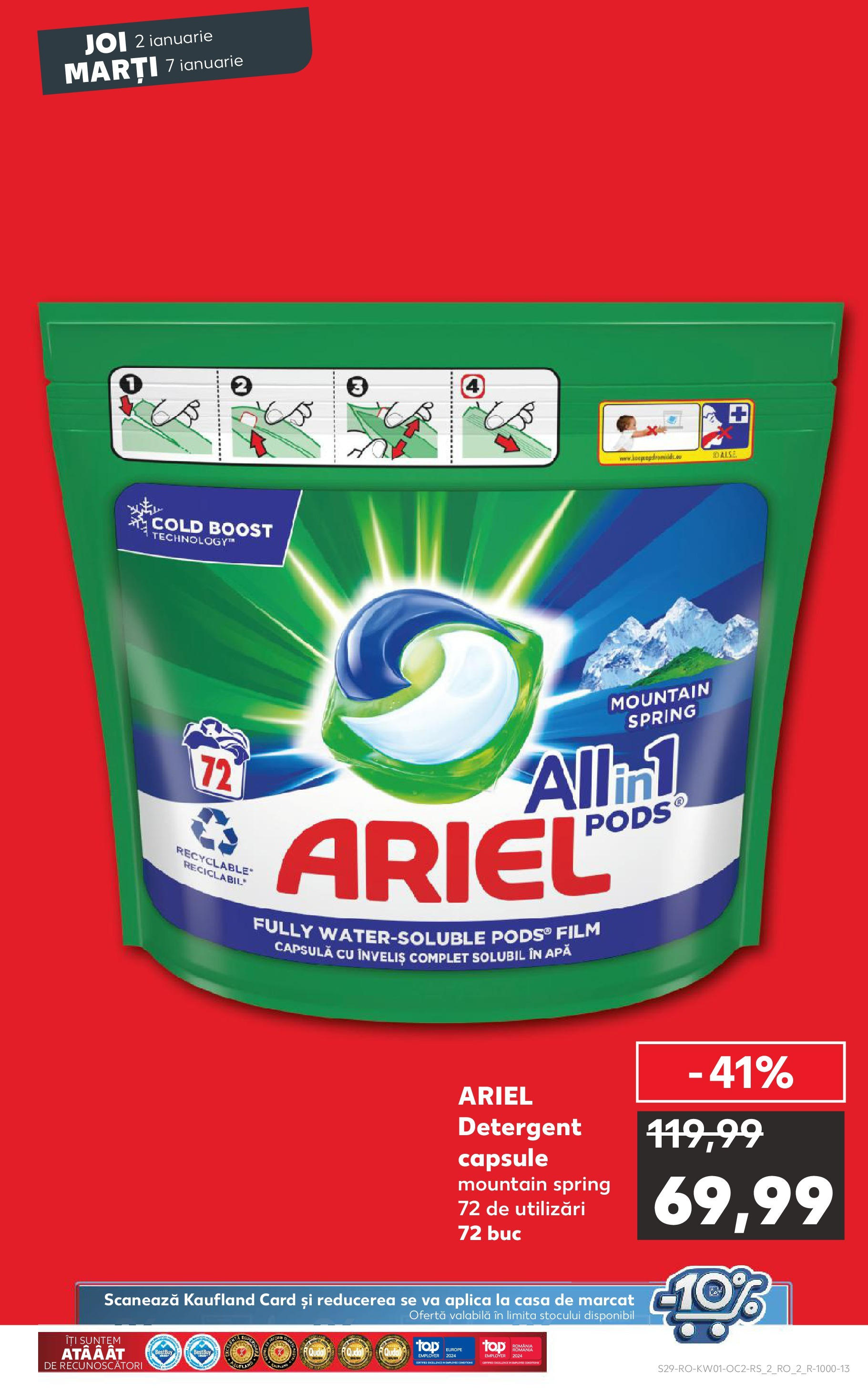 Catalog Kaufland - Bucureşti 02.01.2025 - Revista si Oferta | Pagină: 29 | Produse: Detergent, Apă