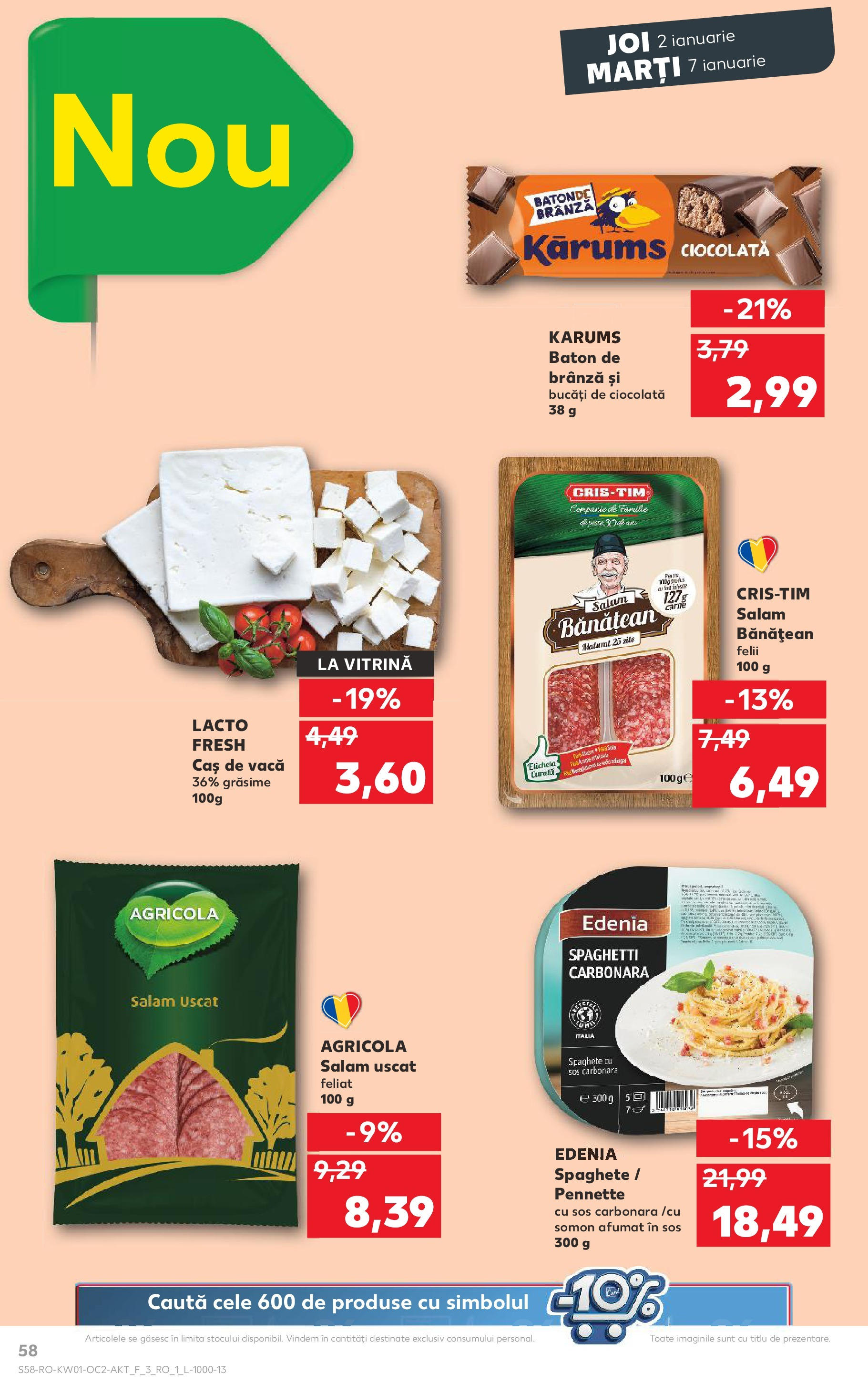 Catalog Kaufland - Bucureşti 02.01.2025 - Revista si Oferta | Pagină: 58 | Produse: Vitrină, Brânză, Ciocolată, Sos